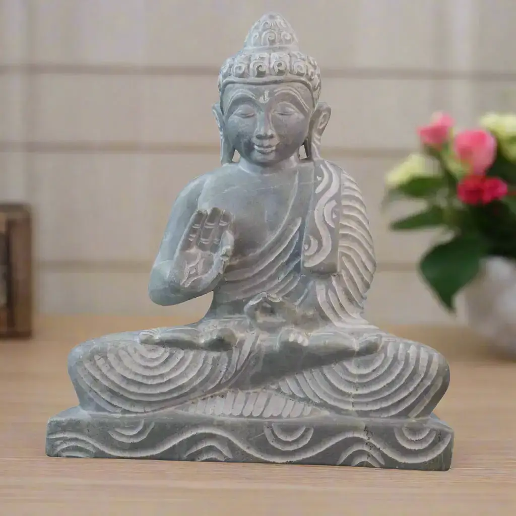 Peaceful Buddha Figurine – Soft Stone Decorative Idol - Image 26