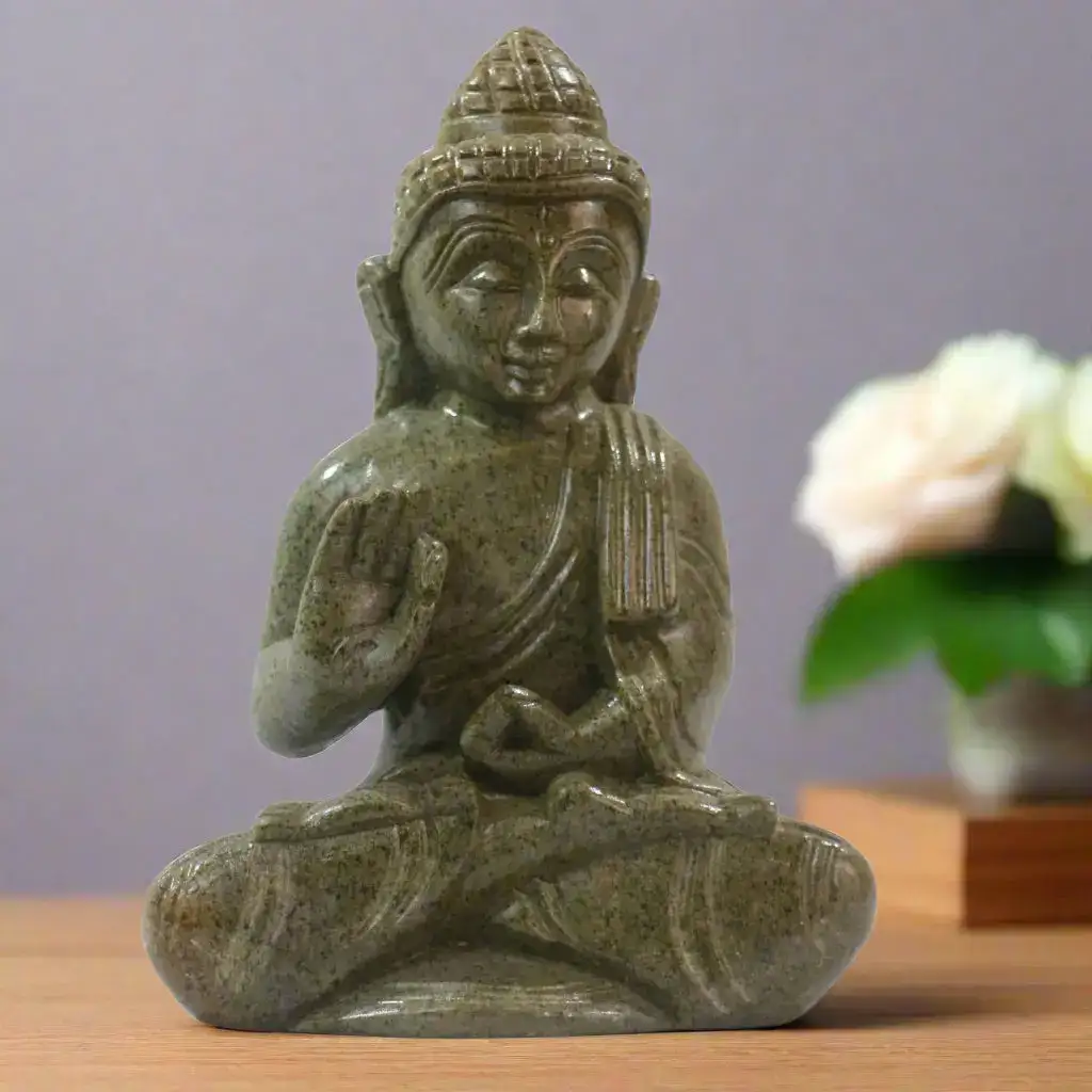 Peaceful Buddha Figurine – Soft Stone Decorative Idol - Image 6