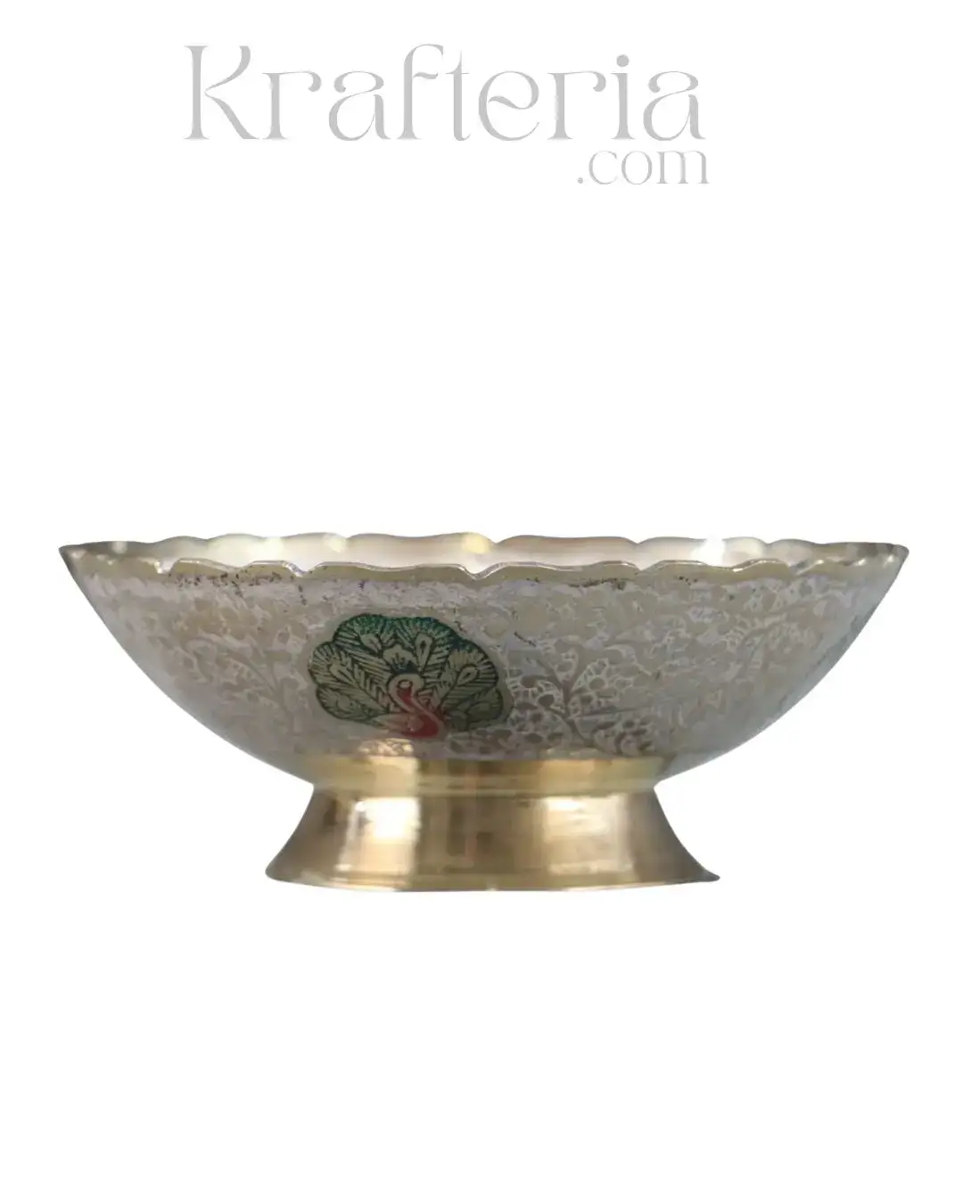 Peacock Glory - Centerpiece Brass Fruit Bowl - Image 12