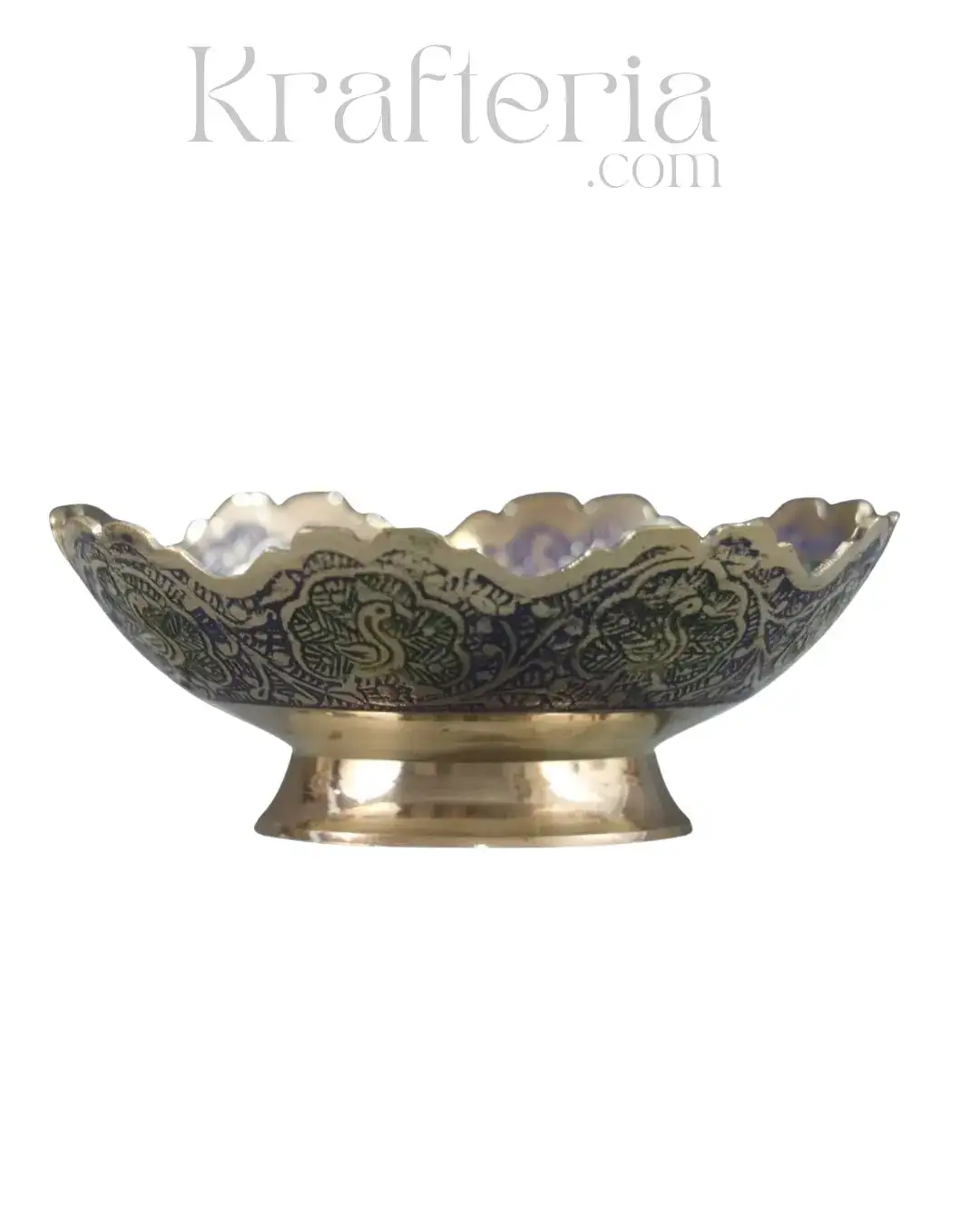 Peacock Glory - Centerpiece Brass Fruit Bowl - Image 14