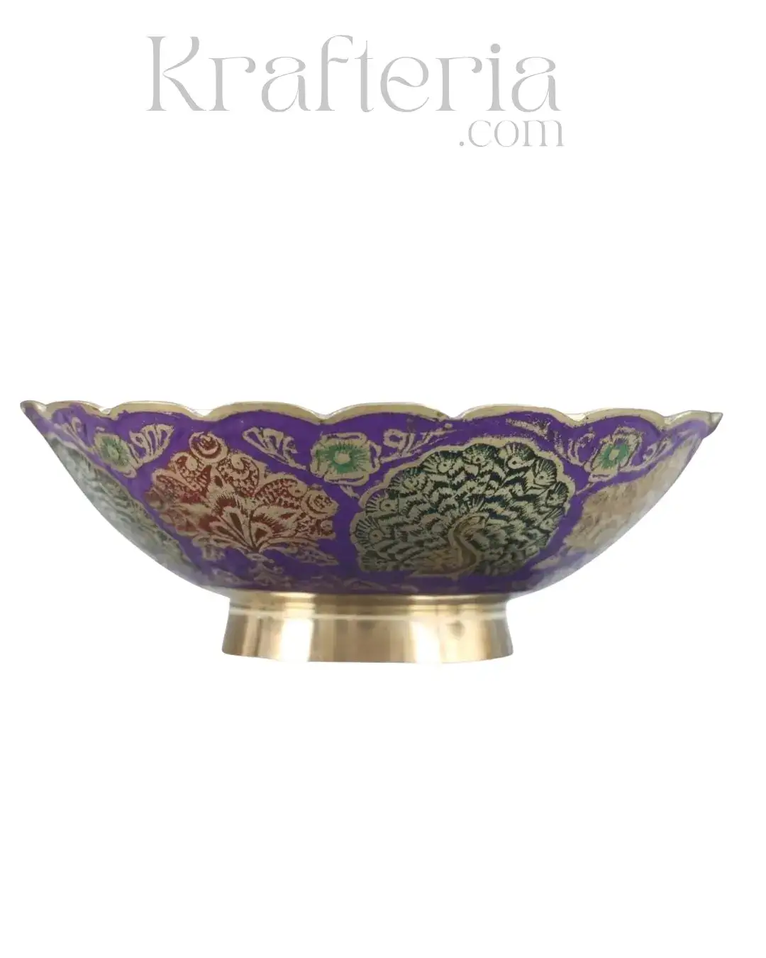 Peacock Glory - Centerpiece Brass Fruit Bowl - Image 7