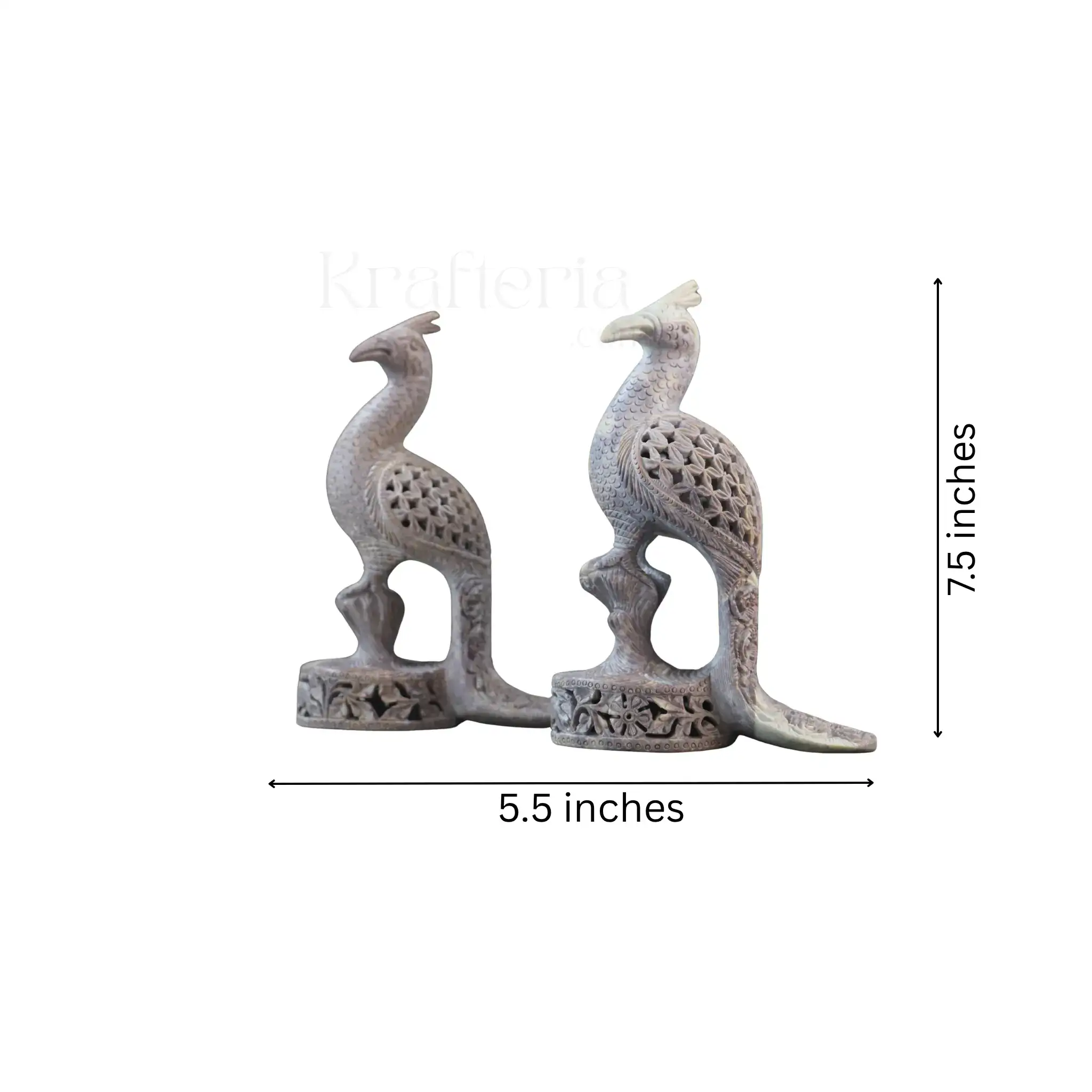 Peacock Pair Jali Carving – Ethnic Indian Handicraft Figurines - Image 5