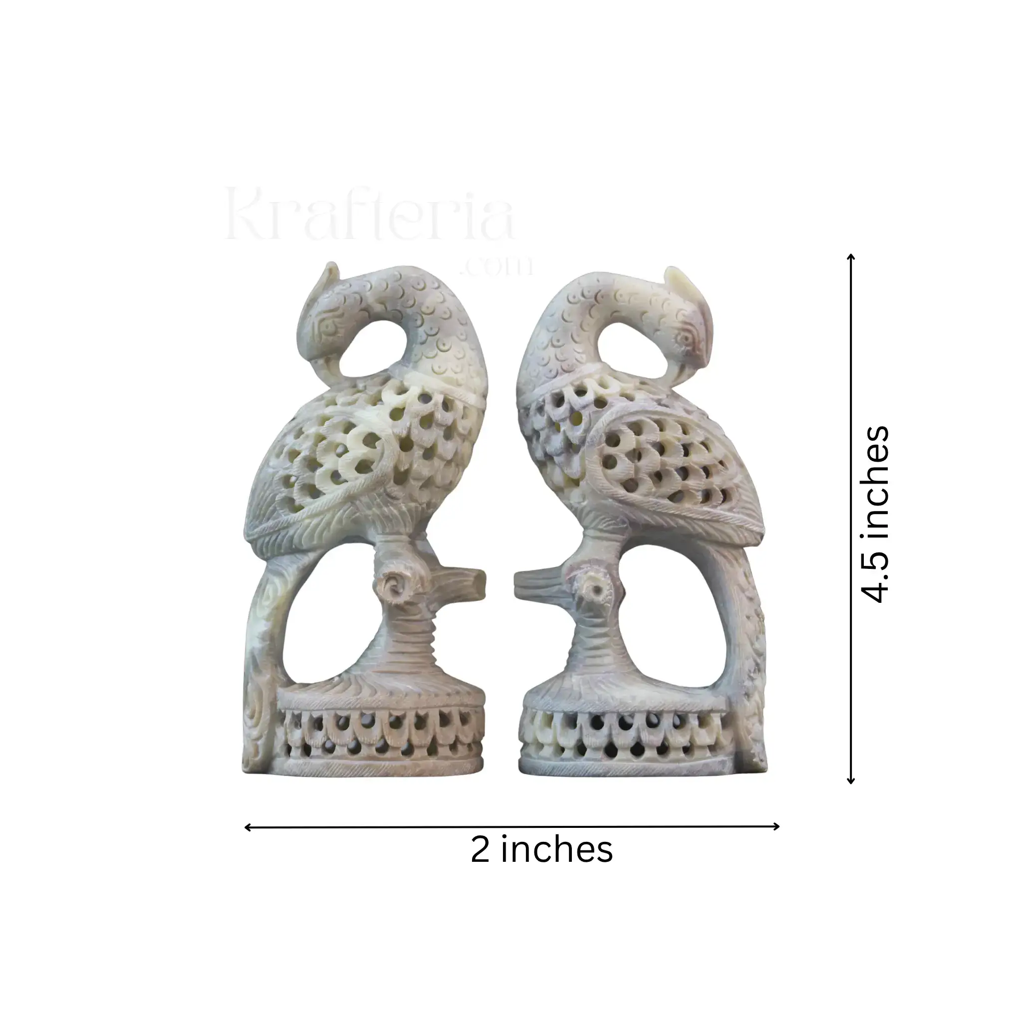 Peacock Pair Jali Carving – Ethnic Indian Handicraft Figurines - Image 9