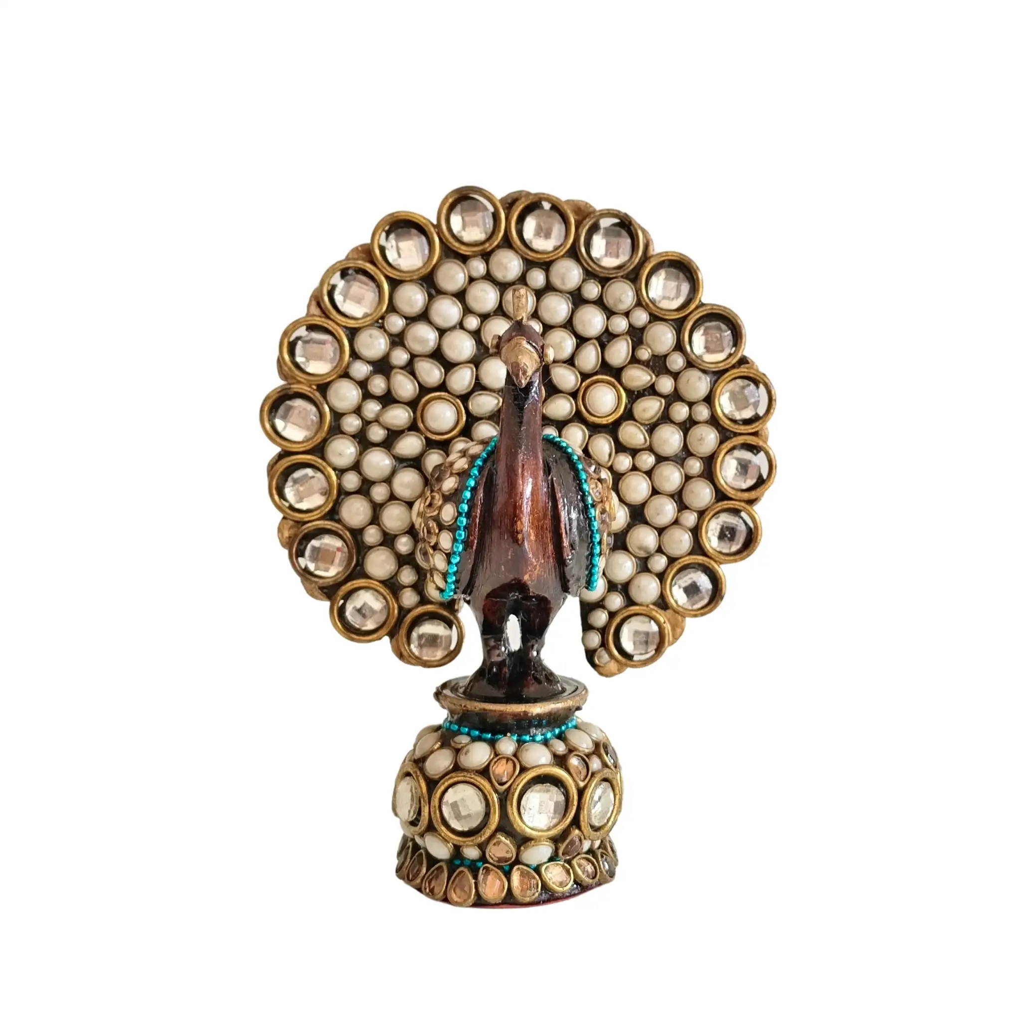 Traditional Indian Style Adorned Peacock Showpiece Idol - Image 22