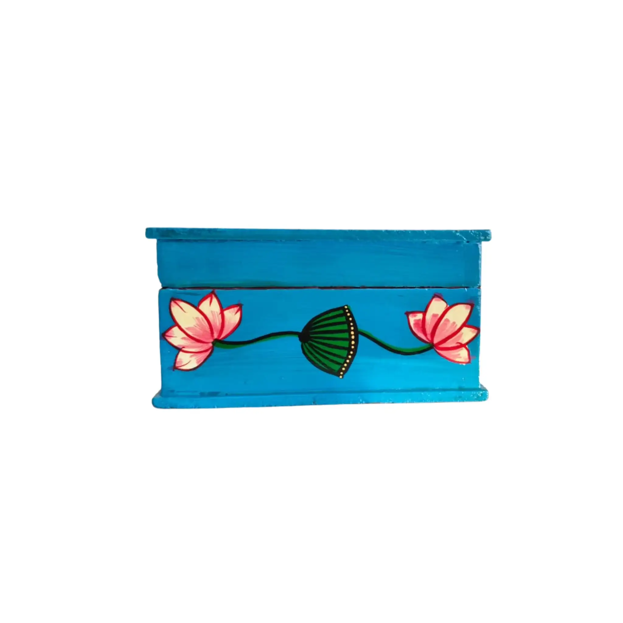 Sacred Cows and Lotus Flowers - Traditional Indian Pichwai Art Wooden Box - Image 11