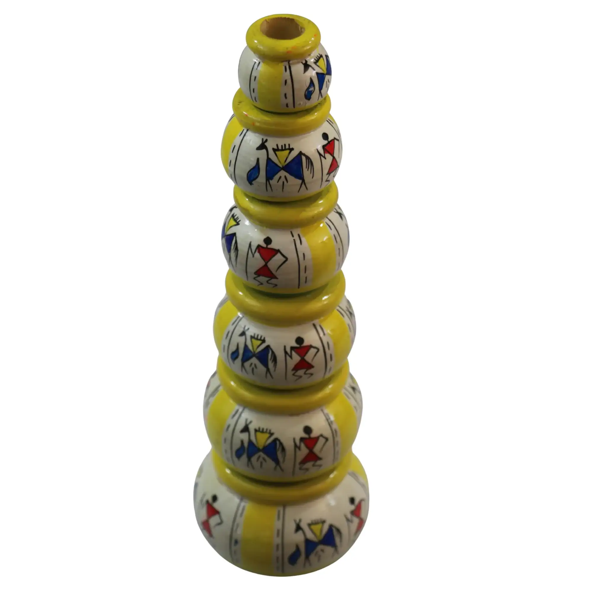 Channapatna Craft Pot Set – Handmade & Hand-Painted Wooden Decor Items - Image 12