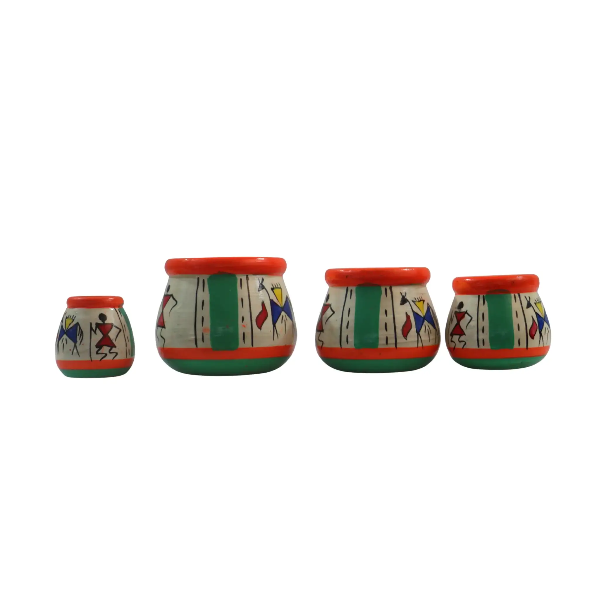 Channapatna Craft Pot Set – Handmade & Hand-Painted Wooden Decor Items - Image 2