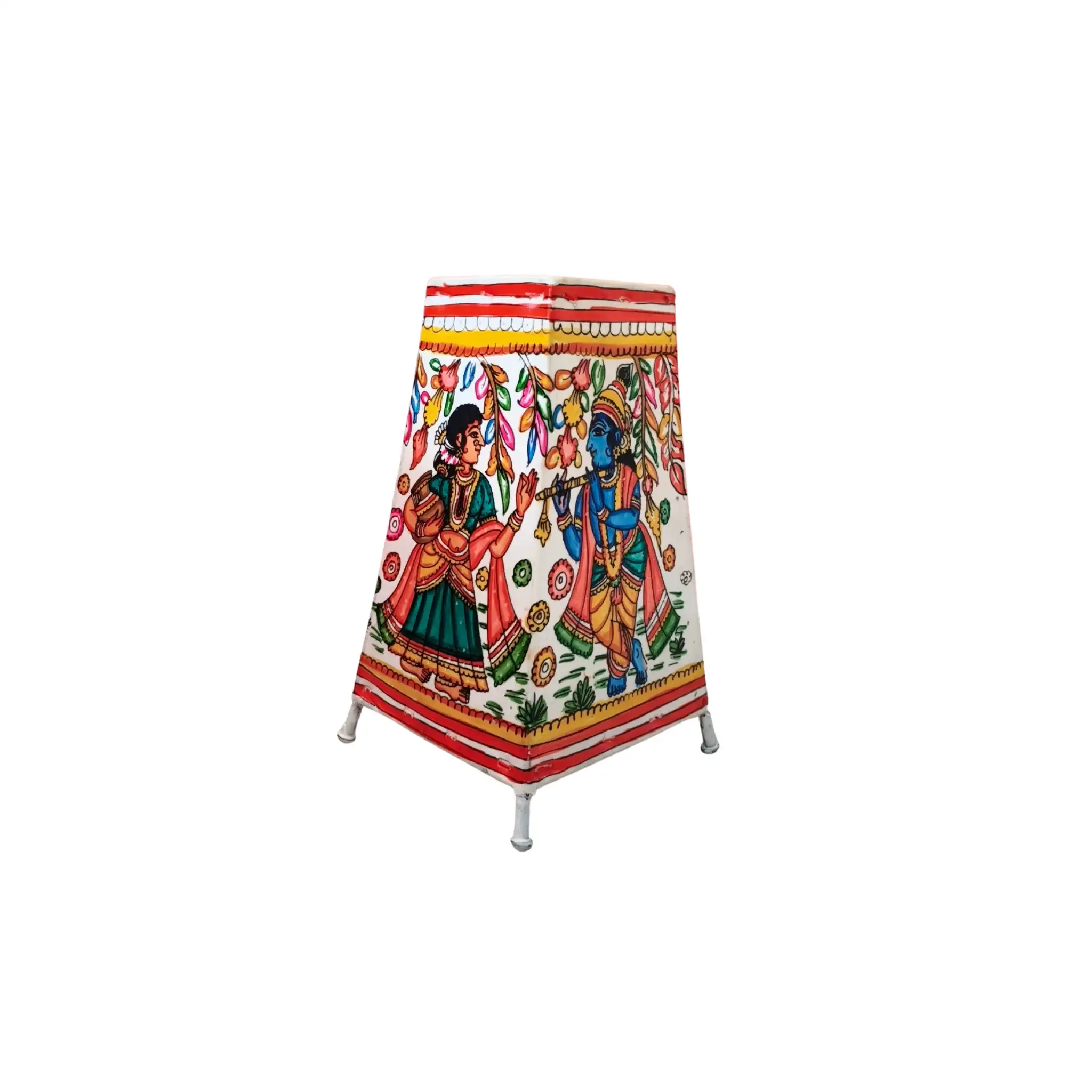 Eternal Love – Radha Krishna Leather Painting | Bed Lamp - Image 3