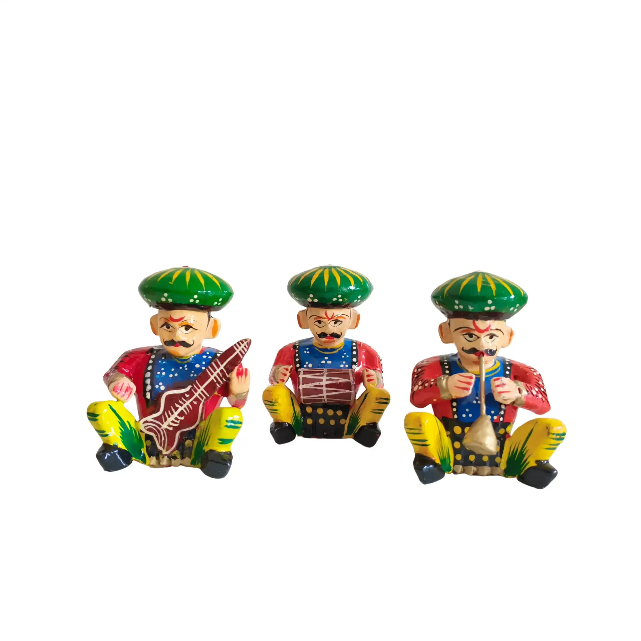 Hand-Painted Rajasthani Musician Ensemble Miniature Set - Image 3