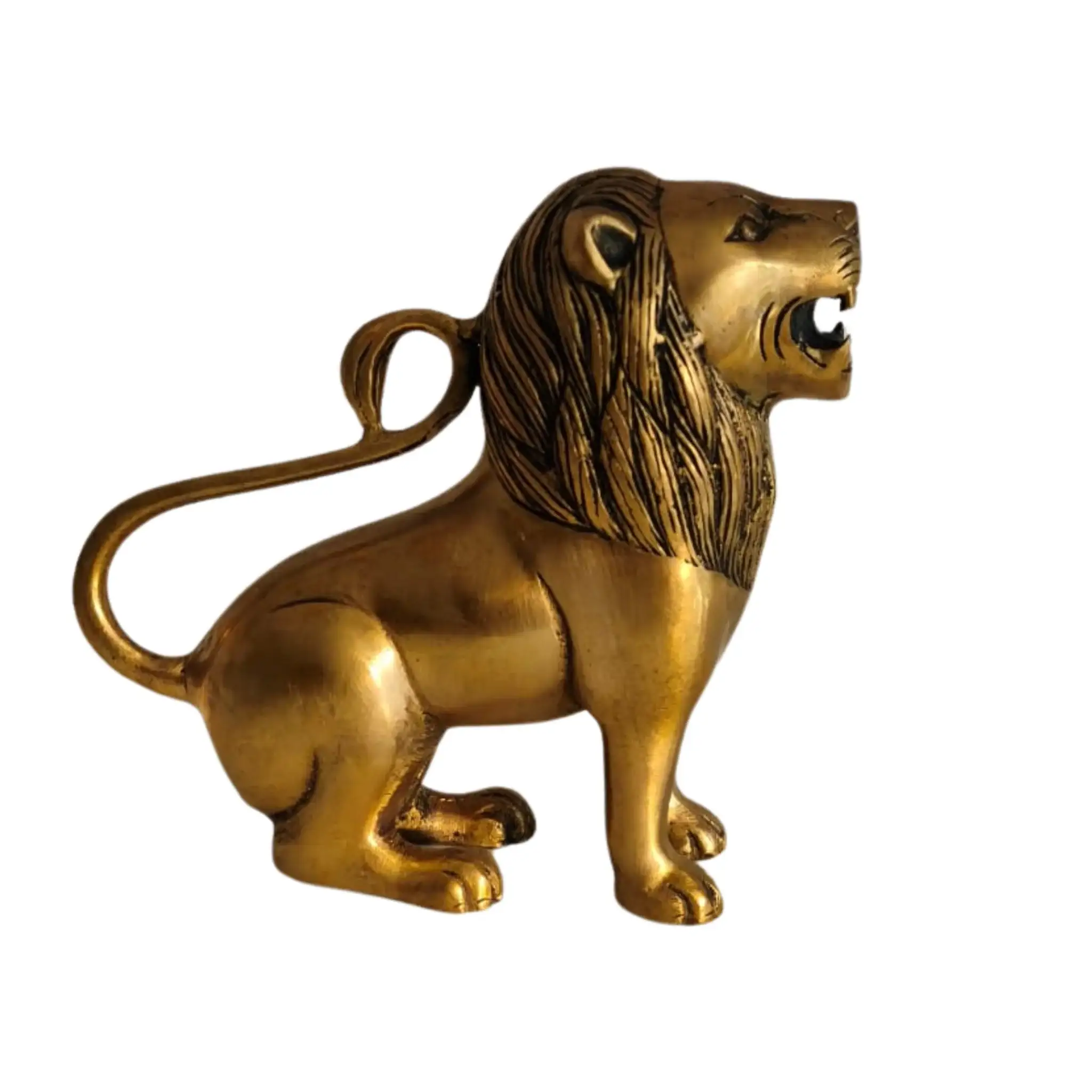 Regal Brass Lion Statue - Majestic Animal Figurine for Home Decor - Image 4