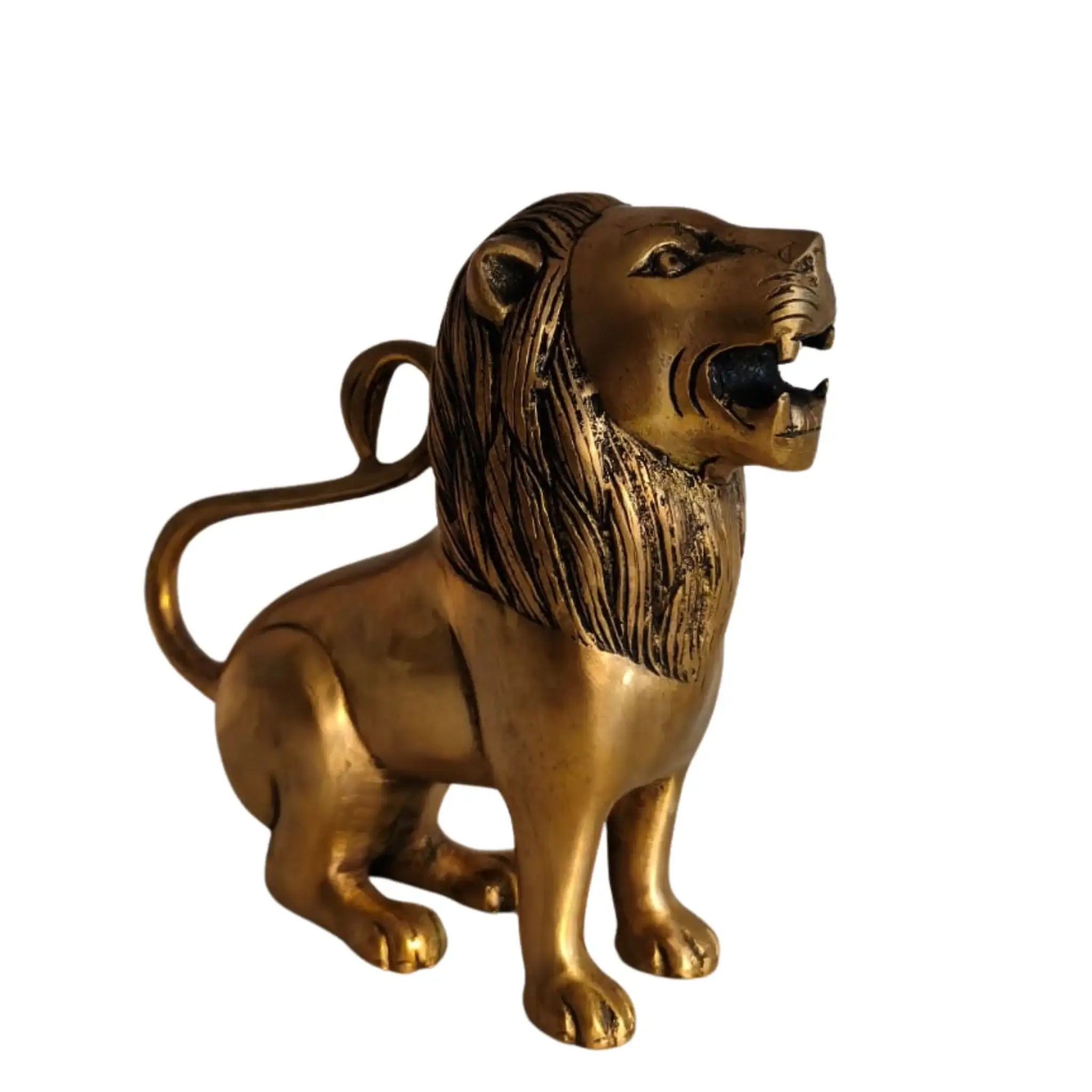 Regal Brass Lion Statue - Majestic Animal Figurine for Home Decor - Image 6