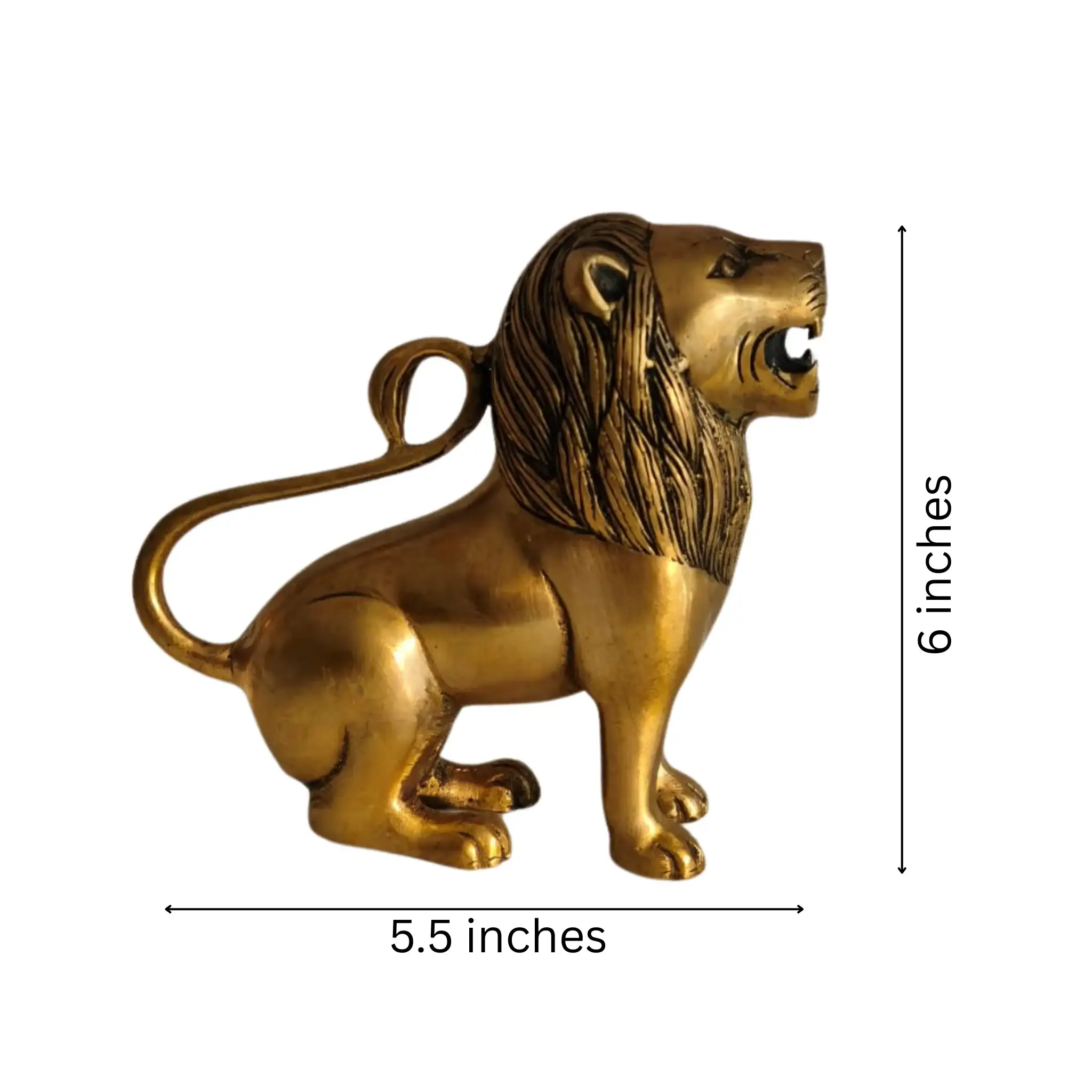 Regal Brass Lion Statue - Majestic Animal Figurine for Home Decor - Image 9