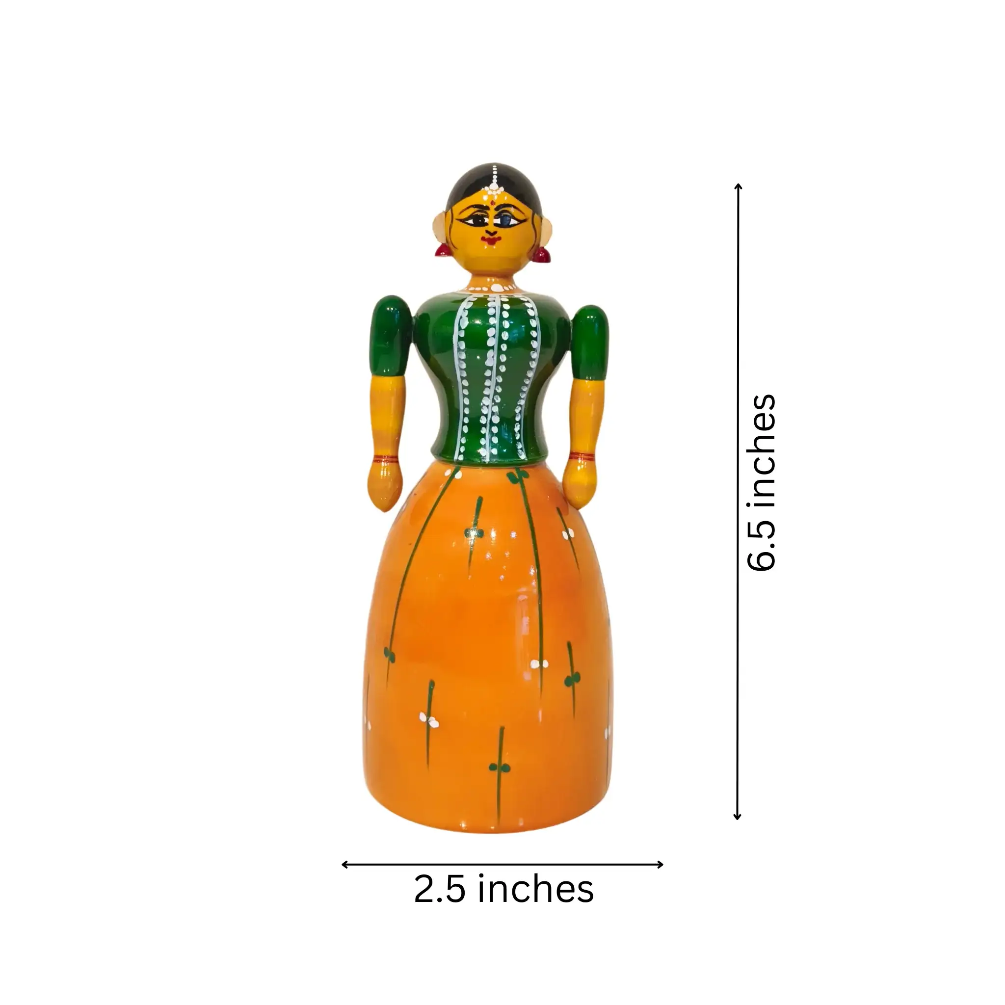 Regal Etikoppaka Lacquer Wooden Lady - Image 5