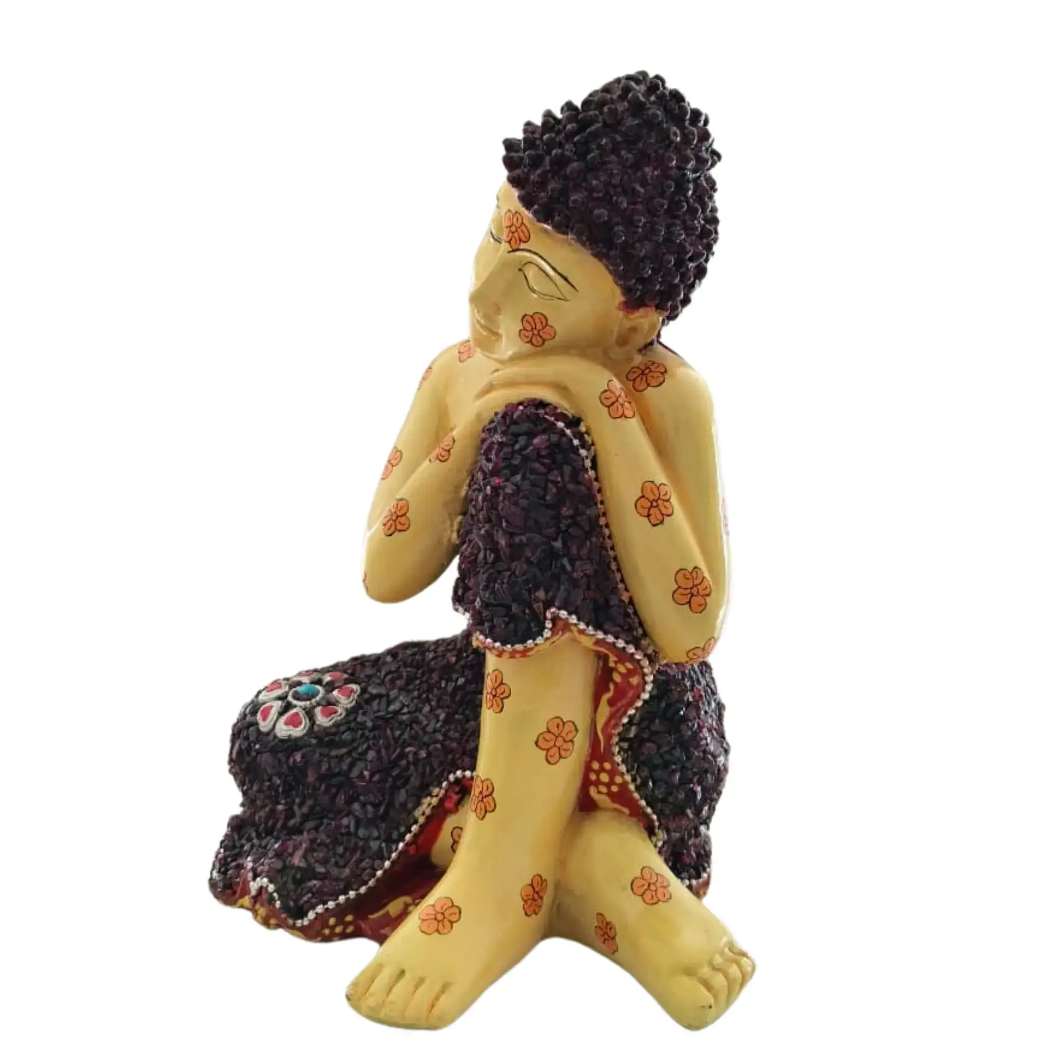 Resin Buddha Idol with Stones | Decorative Spiritual Sculpture - Image 5