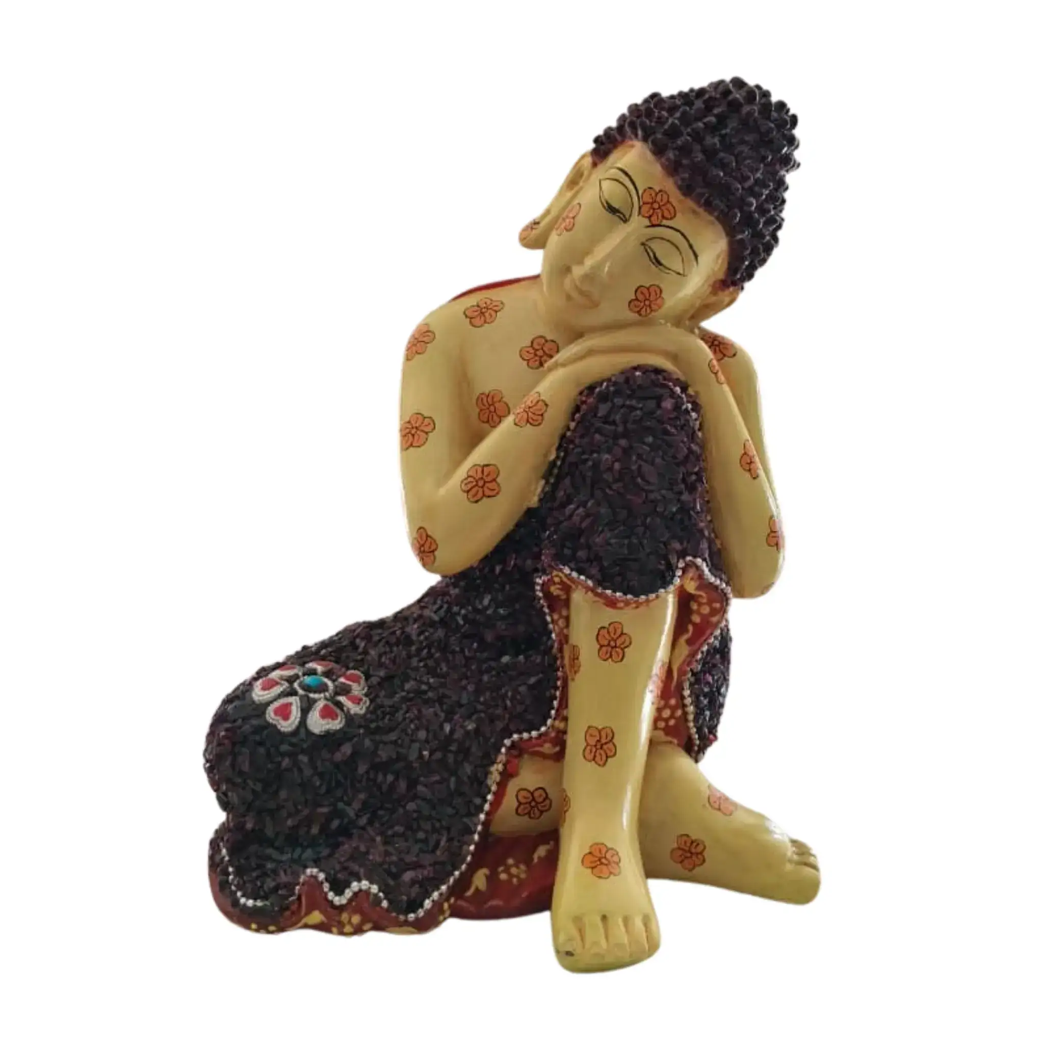 Resin Buddha Idol with Stones | Decorative Spiritual Sculpture - Image 6