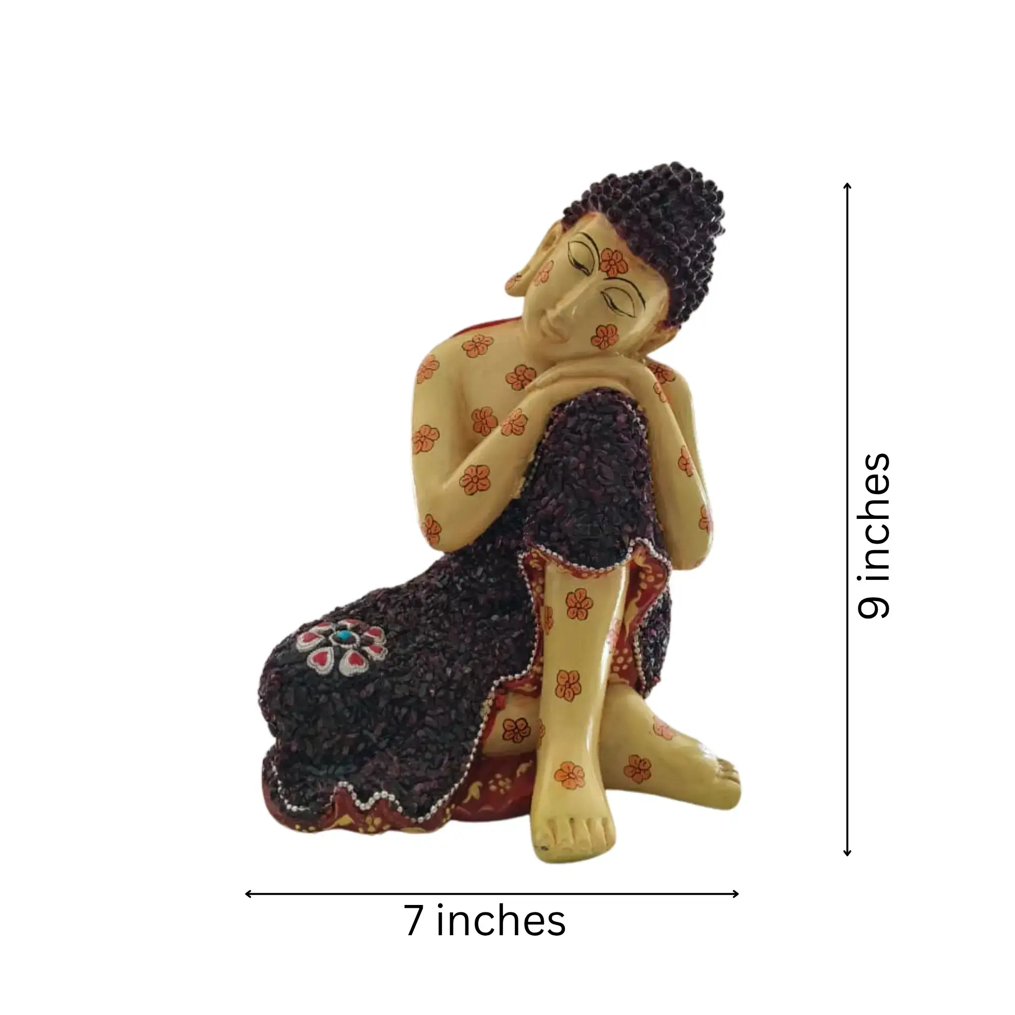 Resin Buddha Idol with Stones | Decorative Spiritual Sculpture - Image 8