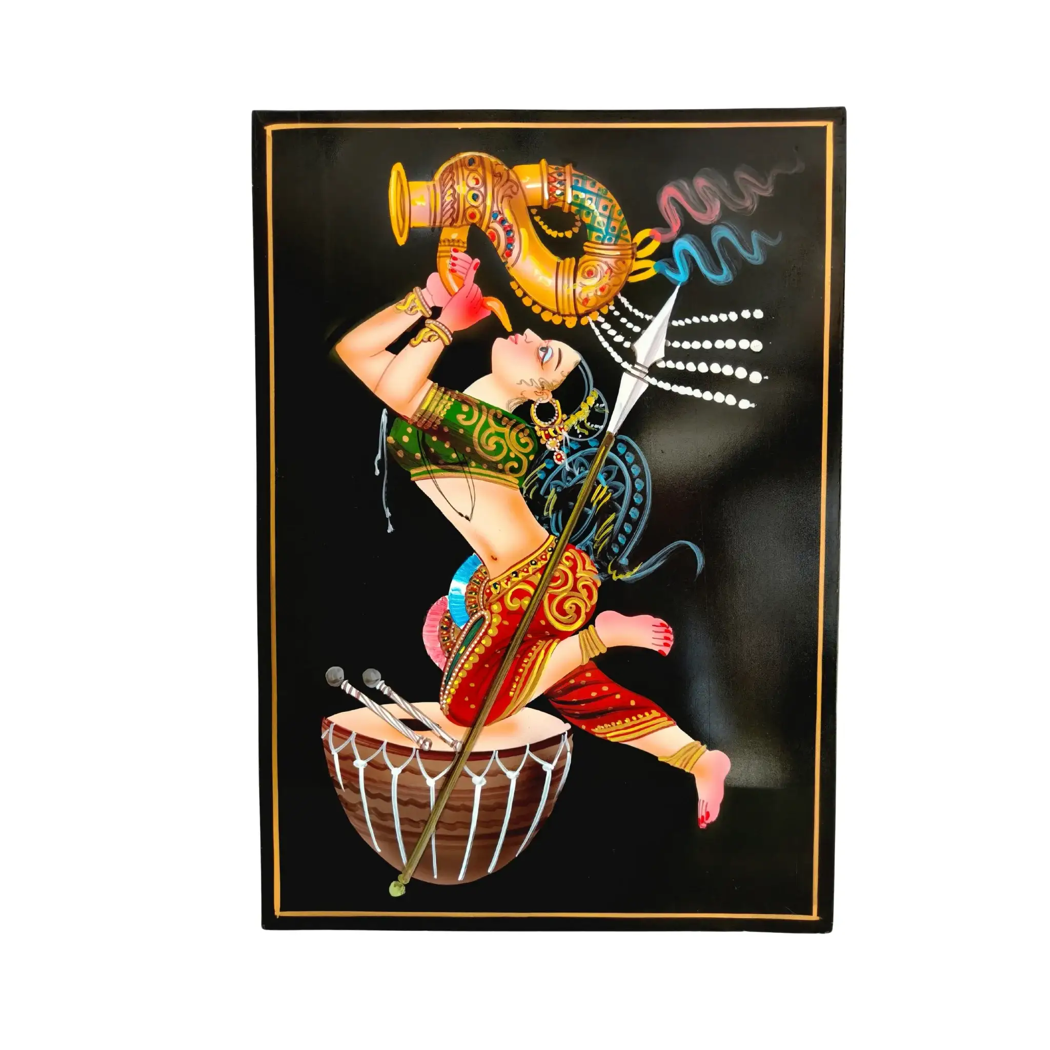 Rhythms of Tradition – Folk Musician Nirmal Painting - Image 5