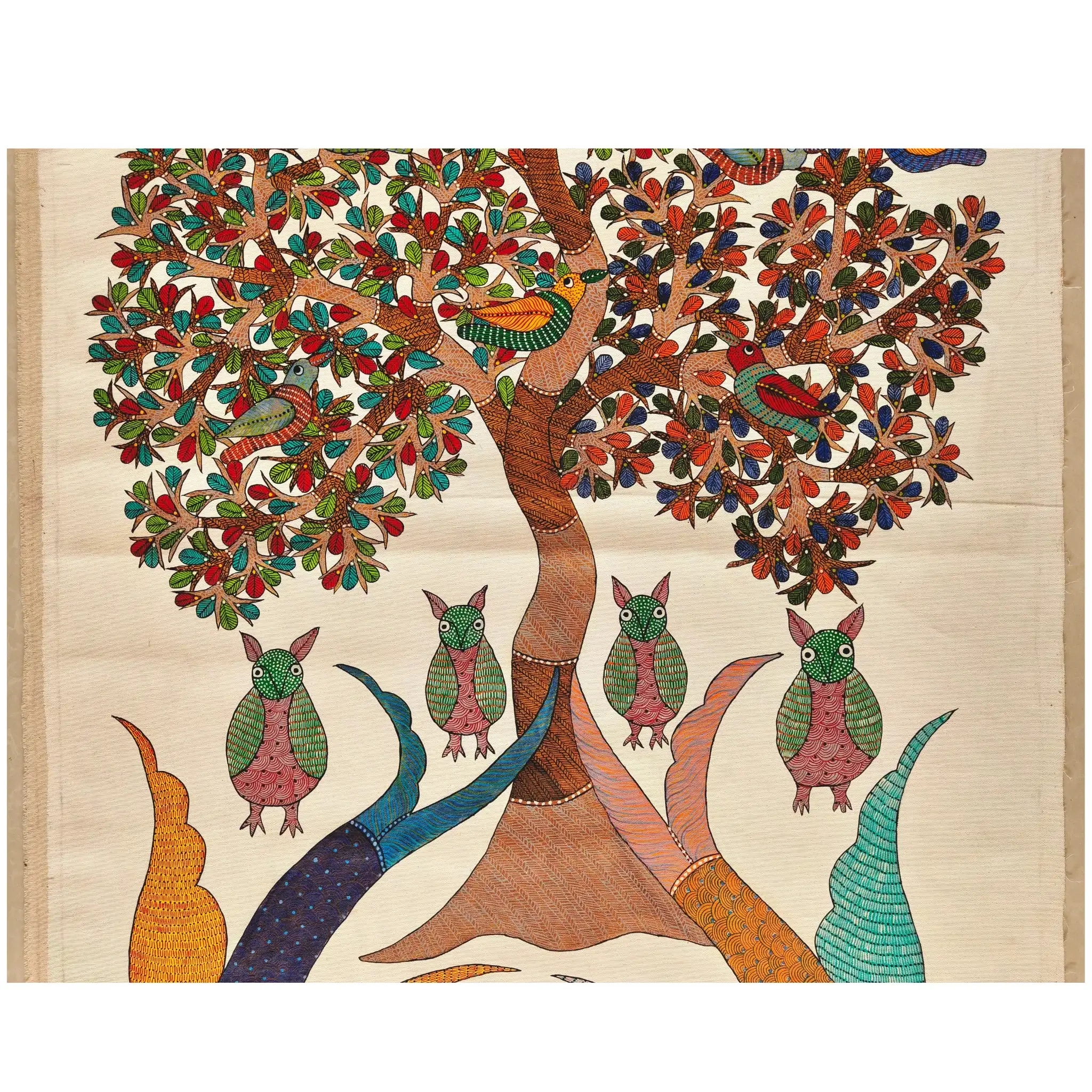 Circle of Life - From Roots to Rivers Gond Painting - Image 3