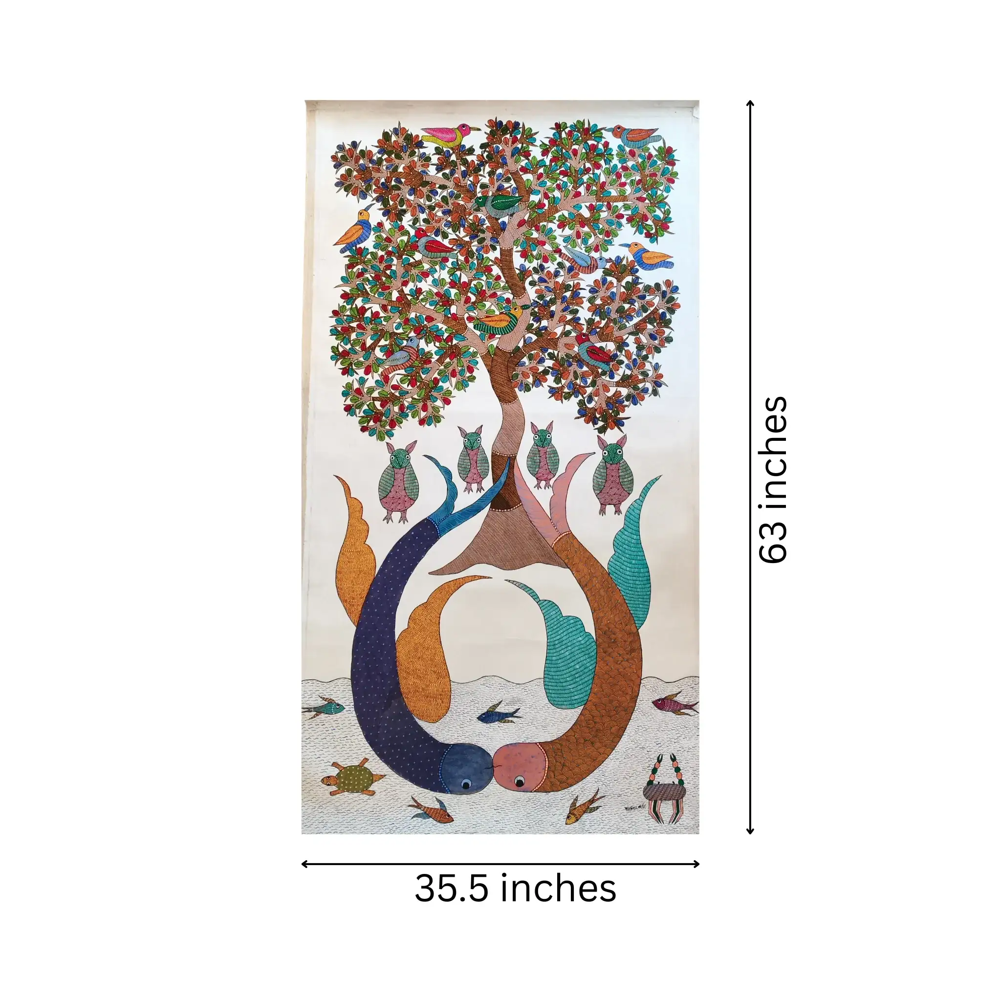 Circle of Life - From Roots to Rivers Gond Painting - Image 5