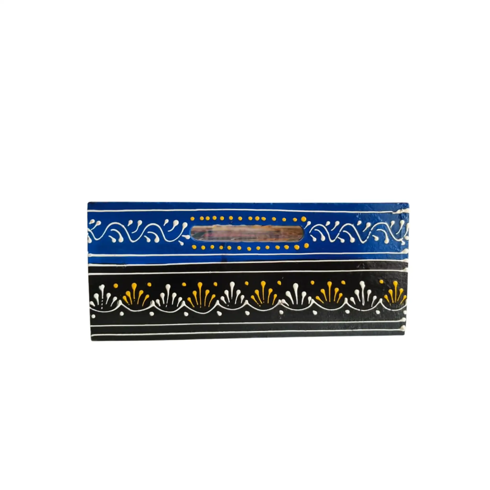 Royal Elephant Procession Hand-Painted Wooden Drawer Box - Image 4