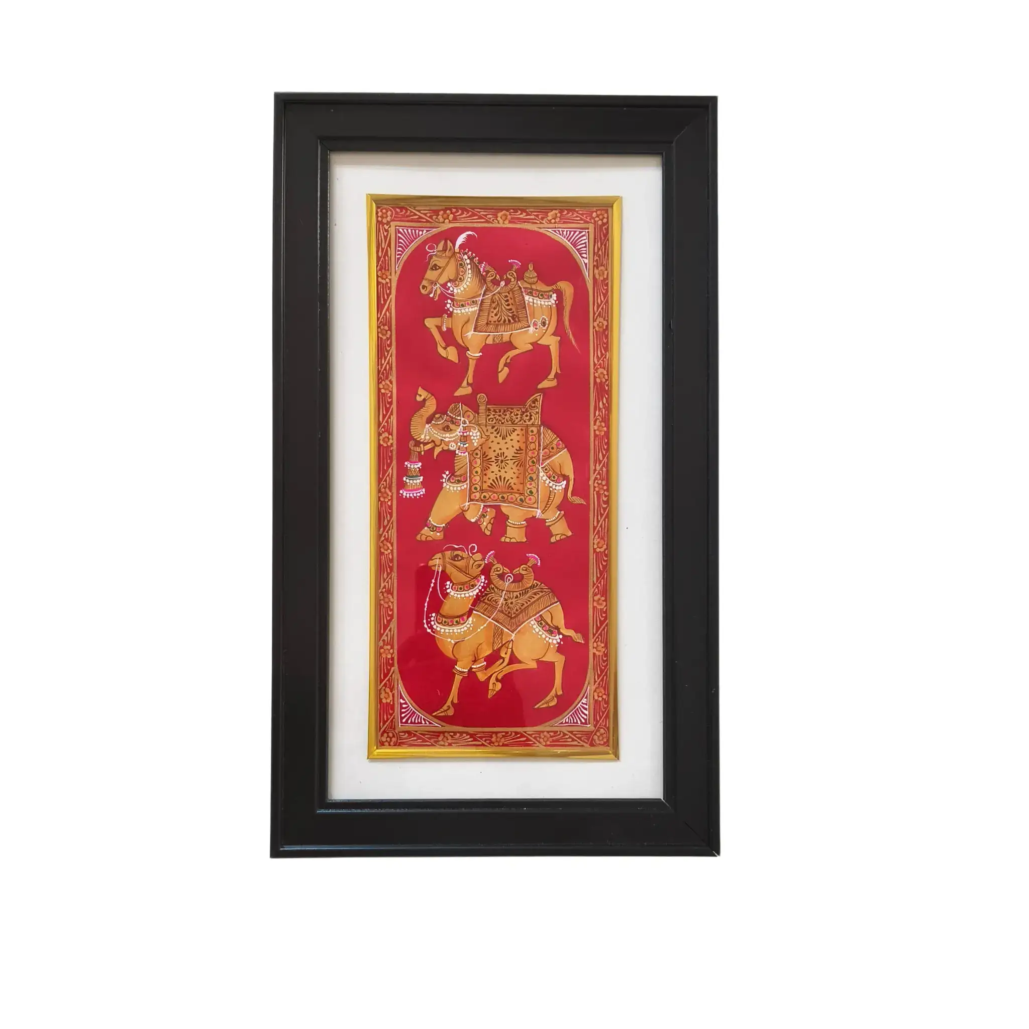 Royal Procession in Gilded Miniature Painting - Image 2