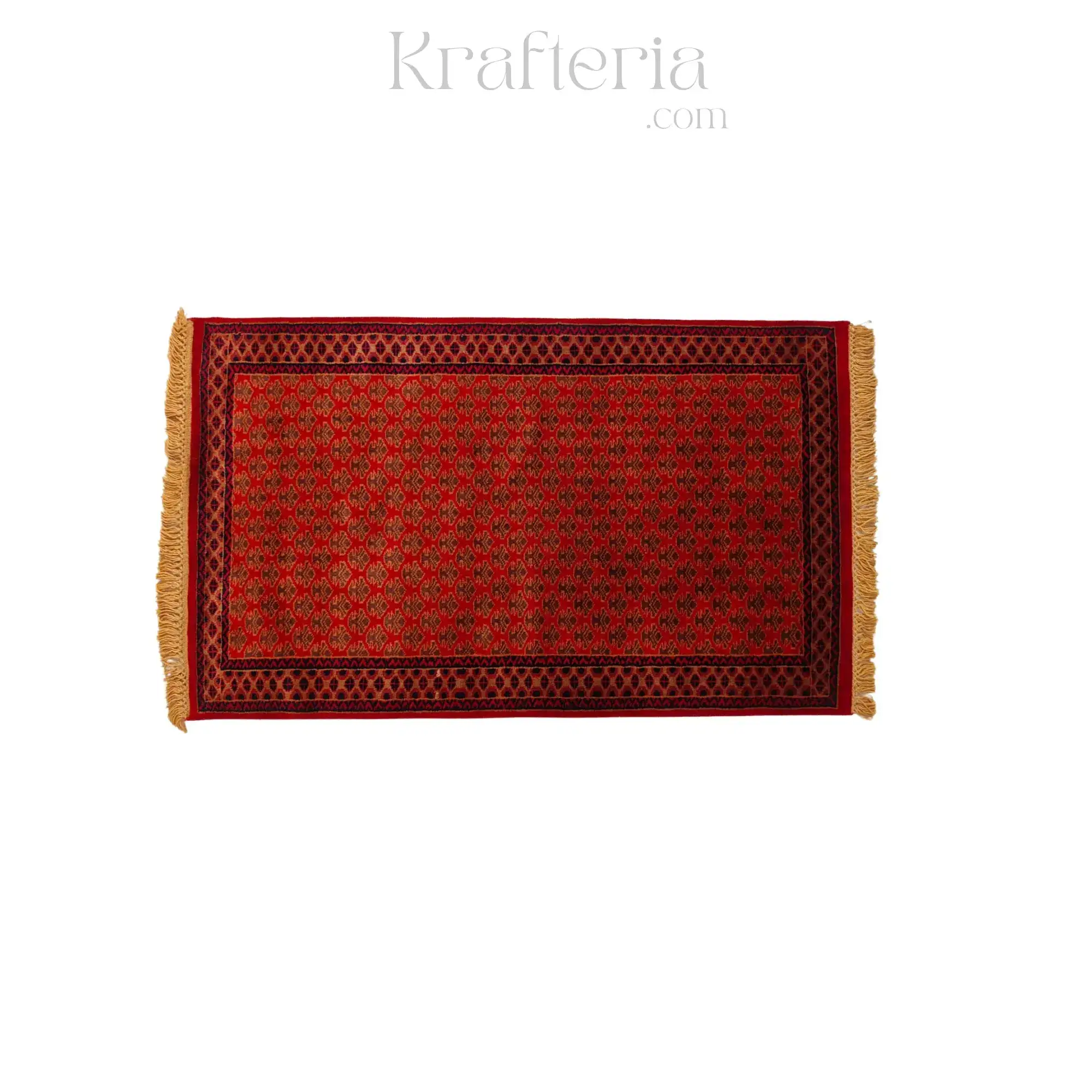 Opulent Threads Crimson and Ruby Wool Carpet - Image 4