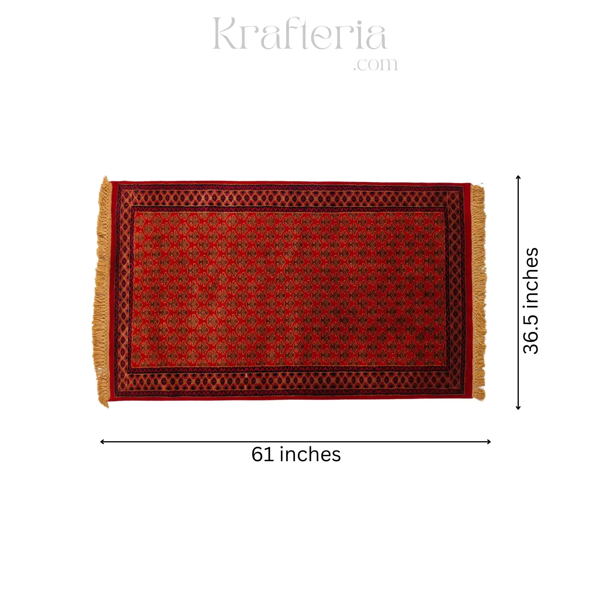 Opulent Threads Crimson and Ruby Wool Carpet - Image 5