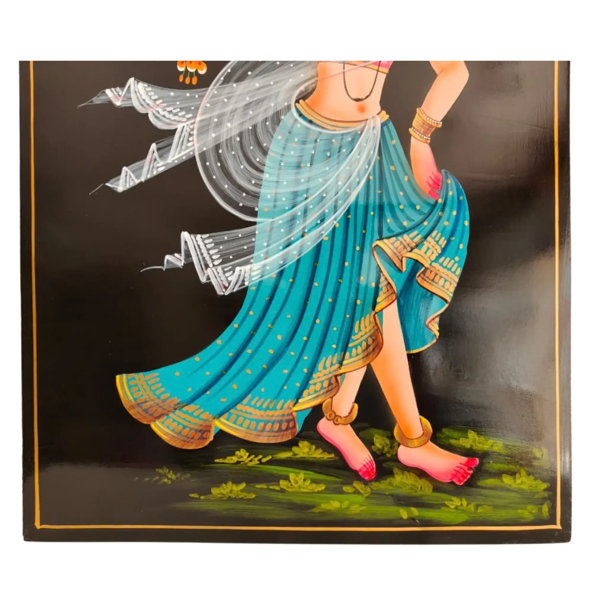 Rural Woman with Water Pot – Nirmal Painting - Image 4