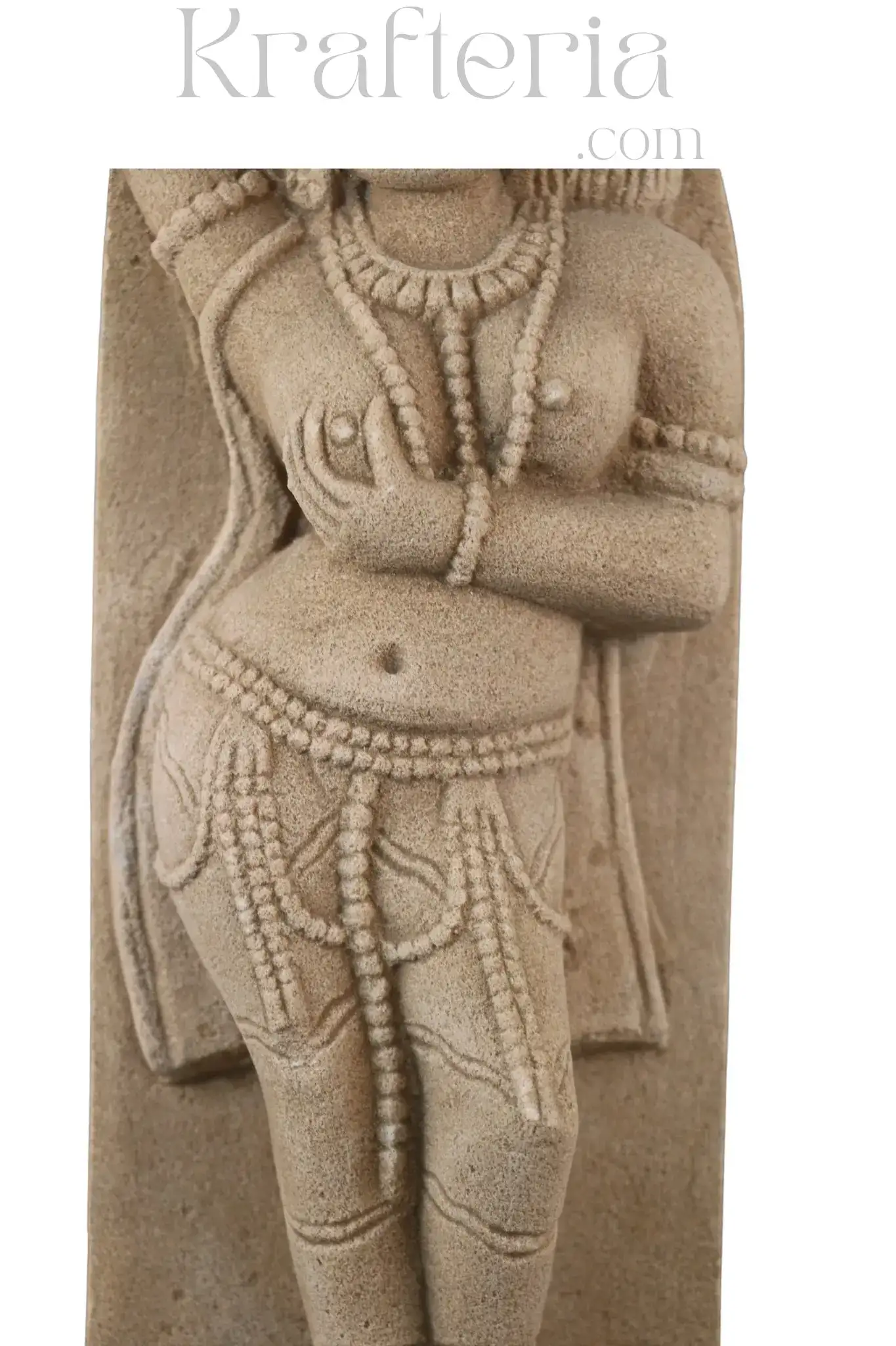 Ancient Elegance - Sandstone Relief of a Celestial Being - Image 5