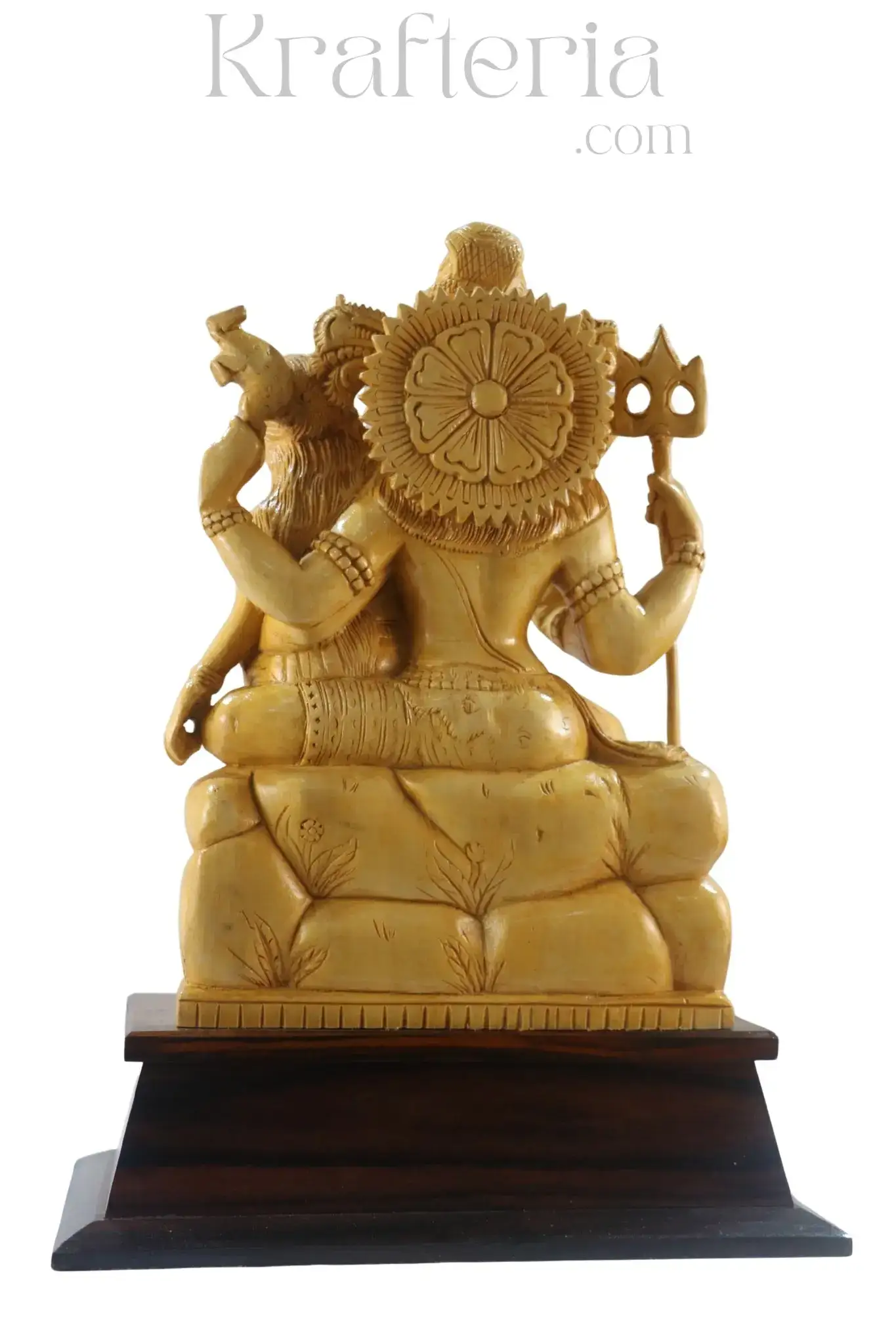 Divine Shiva & Parvati Statue – Traditional Handcarved Wooden Art - Image 4