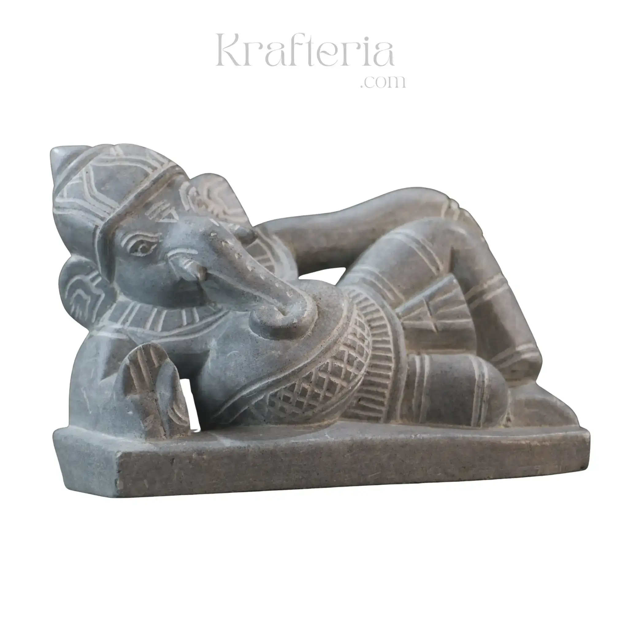 Lord Ganesha in Sleeping Pose – Soft Stone Decorative Idol - Image 3