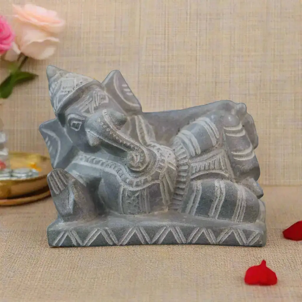 Lord Ganesha in Sleeping Pose – Soft Stone Decorative Idol - Image 6