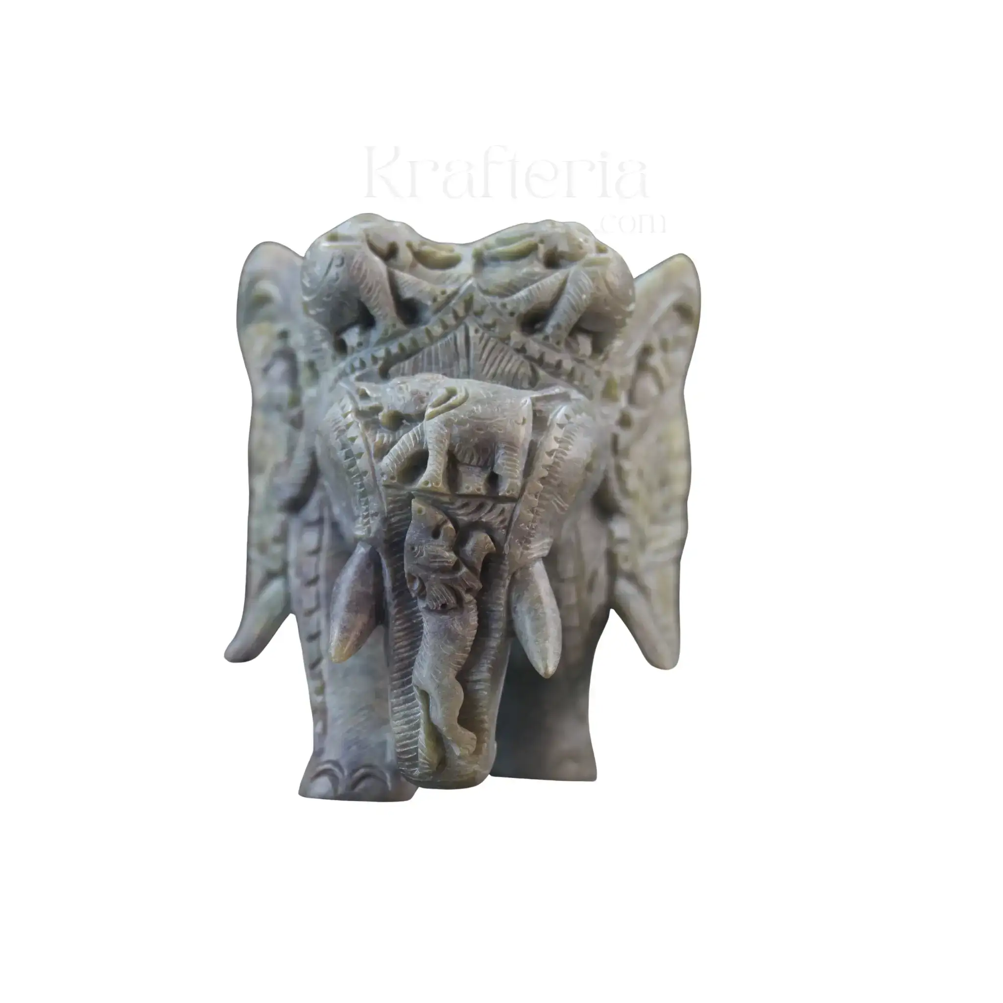 Pair of Elephants Idol Soft Stone – Intricate Jali Carving Handcrafted Artwork - Image 14