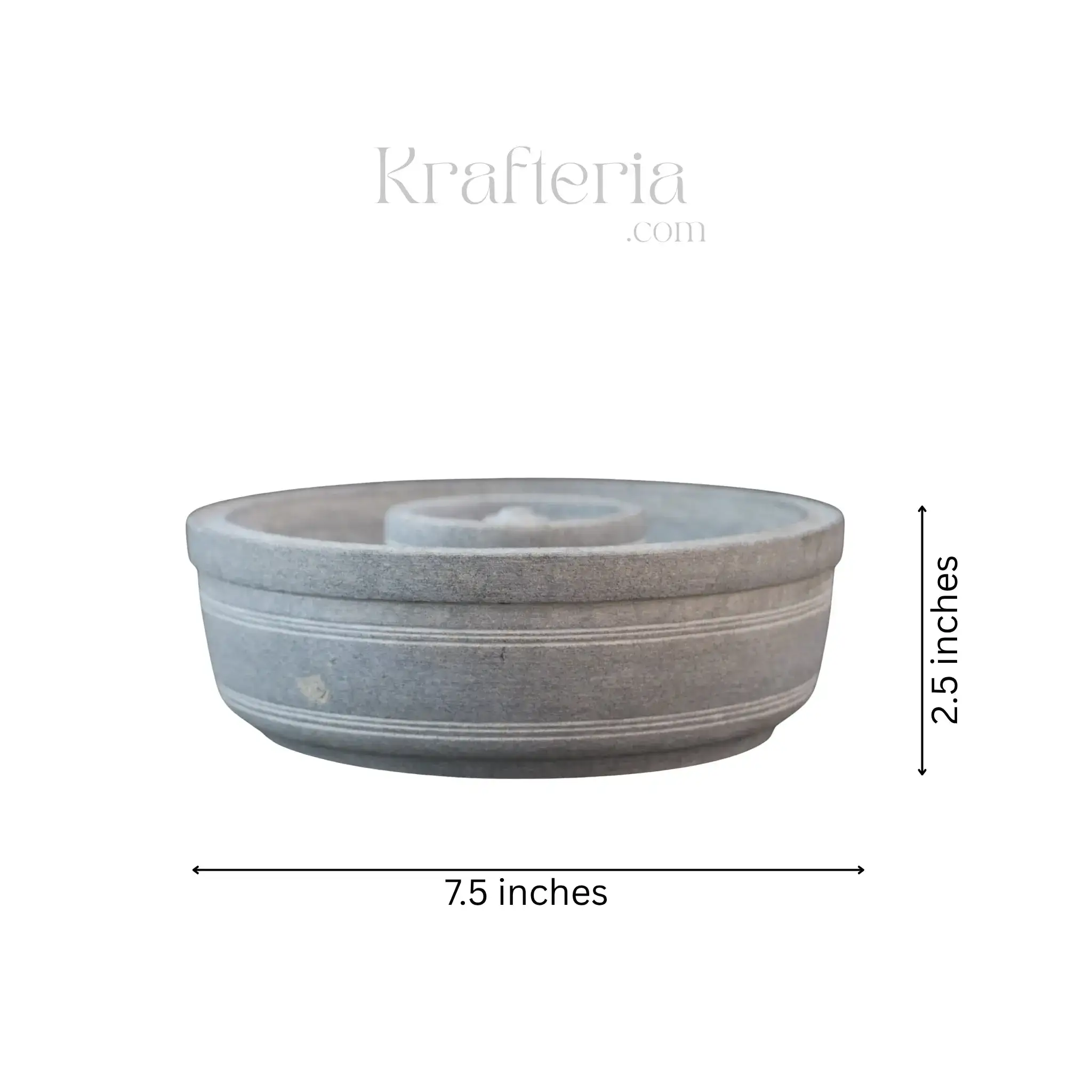 Urli Bowl in Soft Stone with Statue Holder – Artistic Puja Accent - Image 3