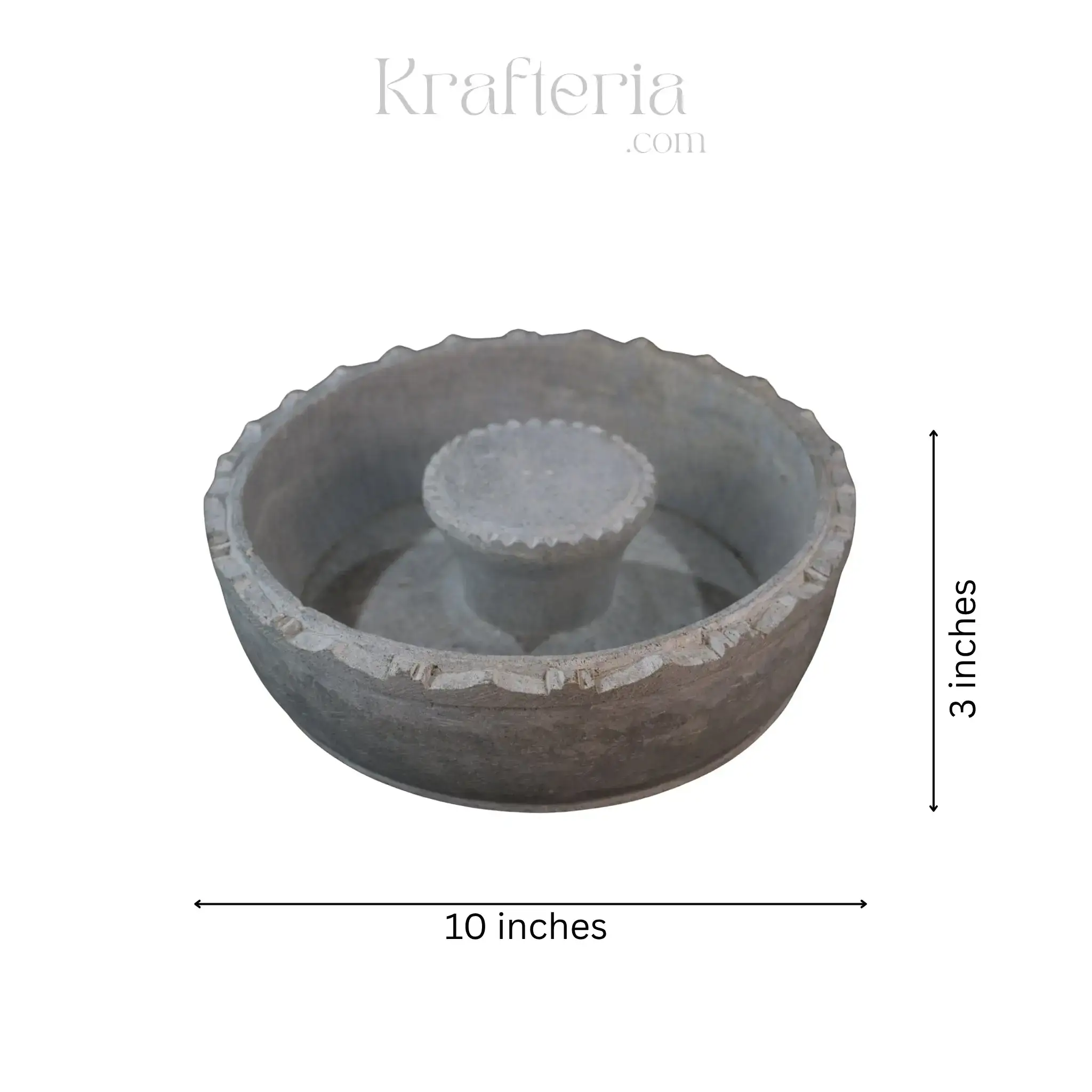 Urli Bowl in Soft Stone with Statue Holder – Artistic Puja Accent - Image 5