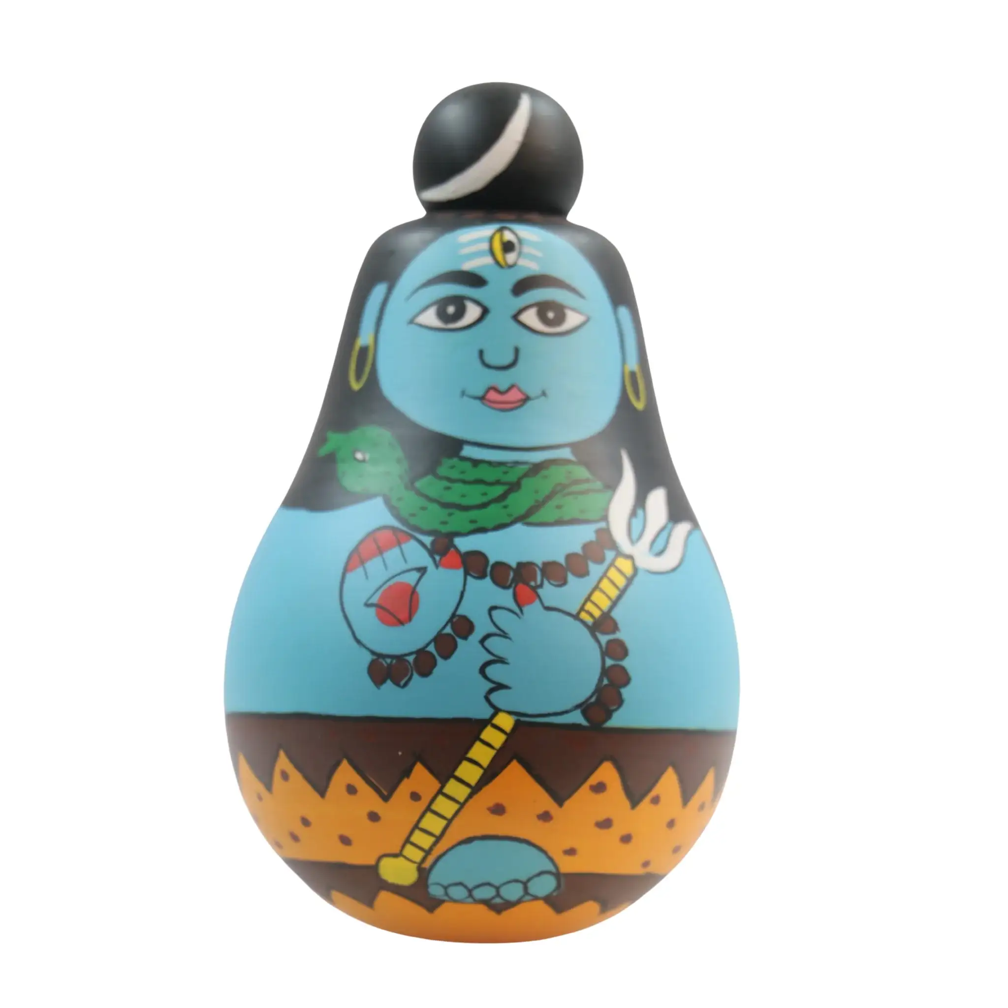 Spiritual Balancing Shiva Idol – Handcrafted Wooden Art - Image 4