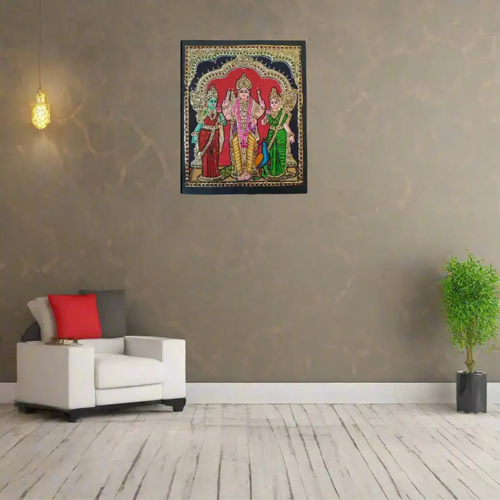 Subramanya Swamy Thanjavur Art – Divine Warrior