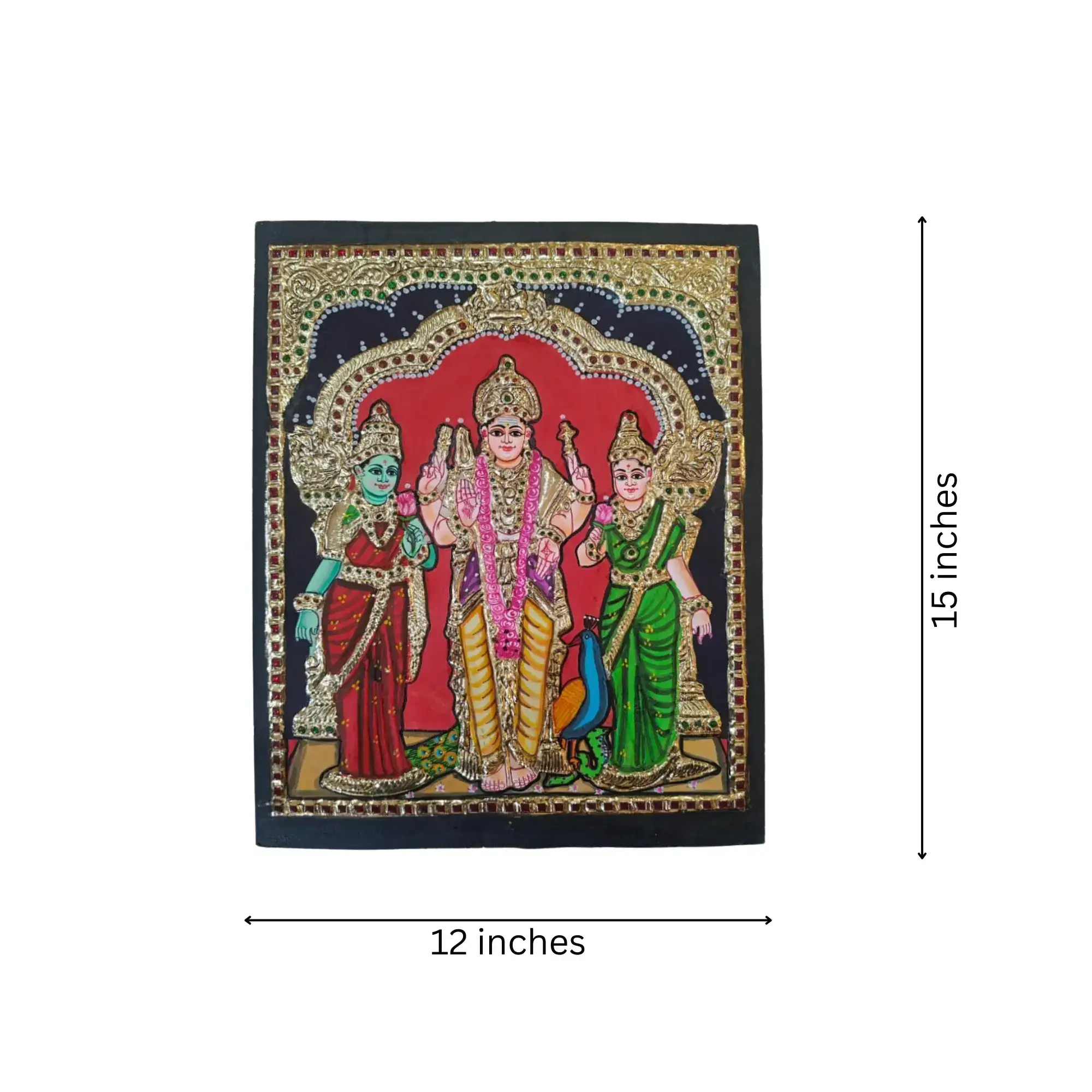 Subramanya Swamy Thanjavur Art – Divine Warrior - Image 3