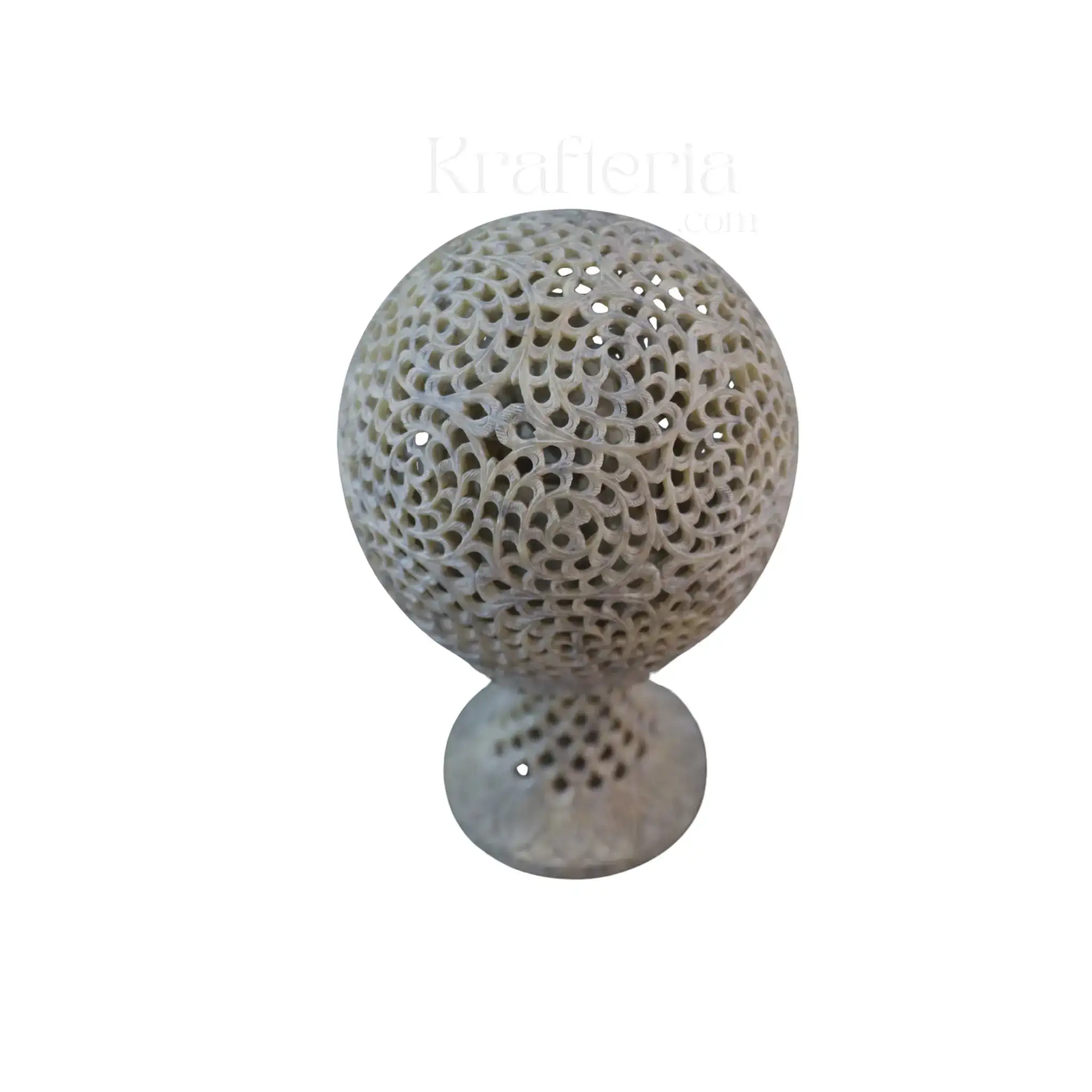 Globe with Intricate Taj Mahal Jali Carving – Heritage Indian Handicraft - Image 4