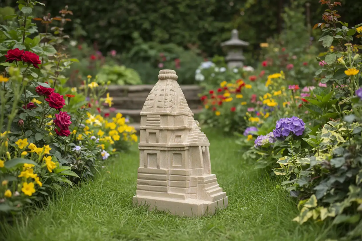 Miniature Temple Replica in Sandstone