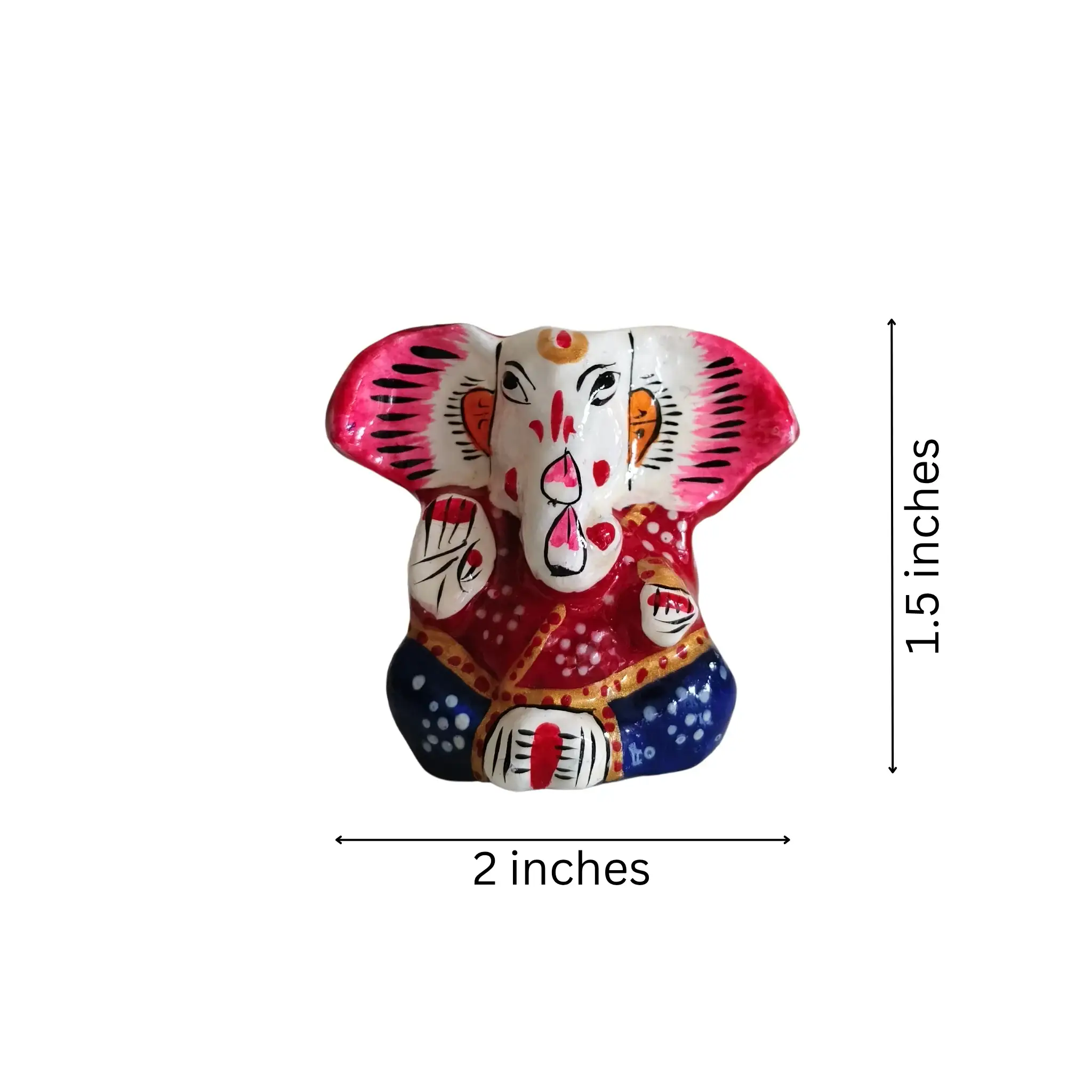 Handcrafted Terracotta Ganesha Figurine - Colorful Indian Folk Art Decor - Image 6