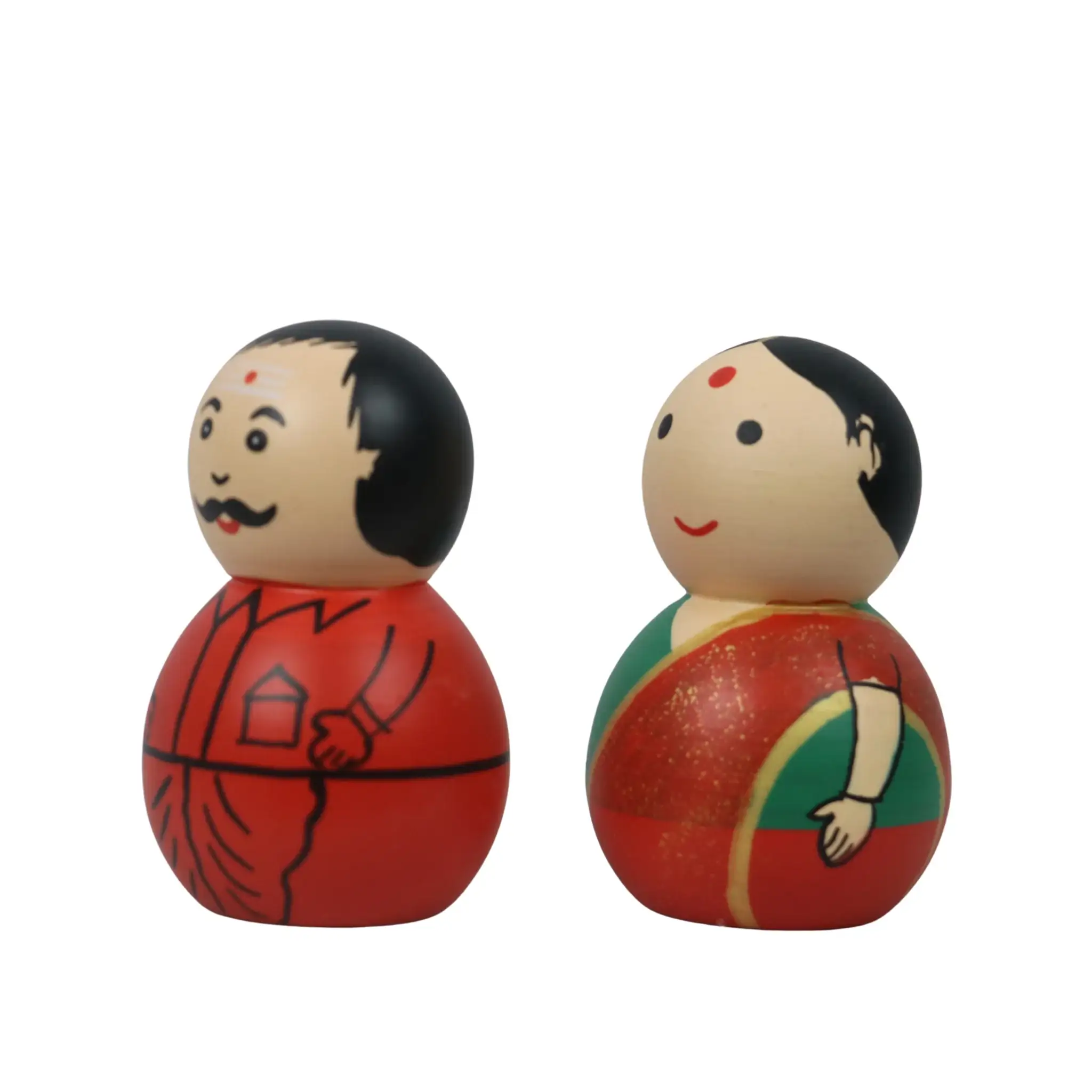 Traditional Couple Dolls in Non-Toxic Green – Perfect Cultural Decor - Image 10