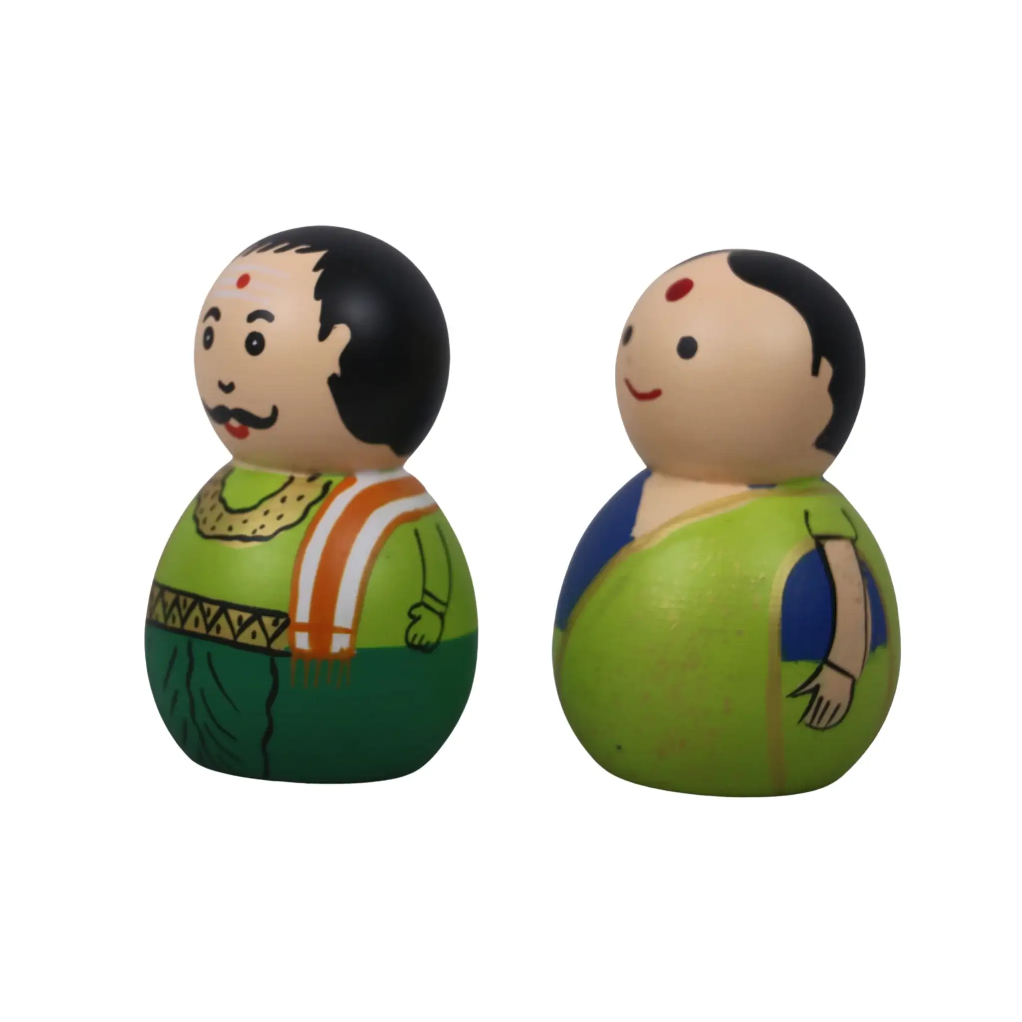 Traditional Couple Dolls in Non-Toxic Green – Perfect Cultural Decor - Image 15