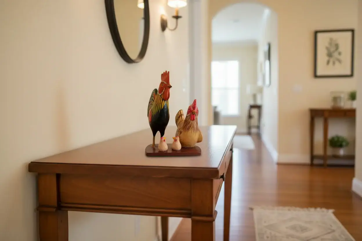 Nirmal Wooden Rooster Family Toy