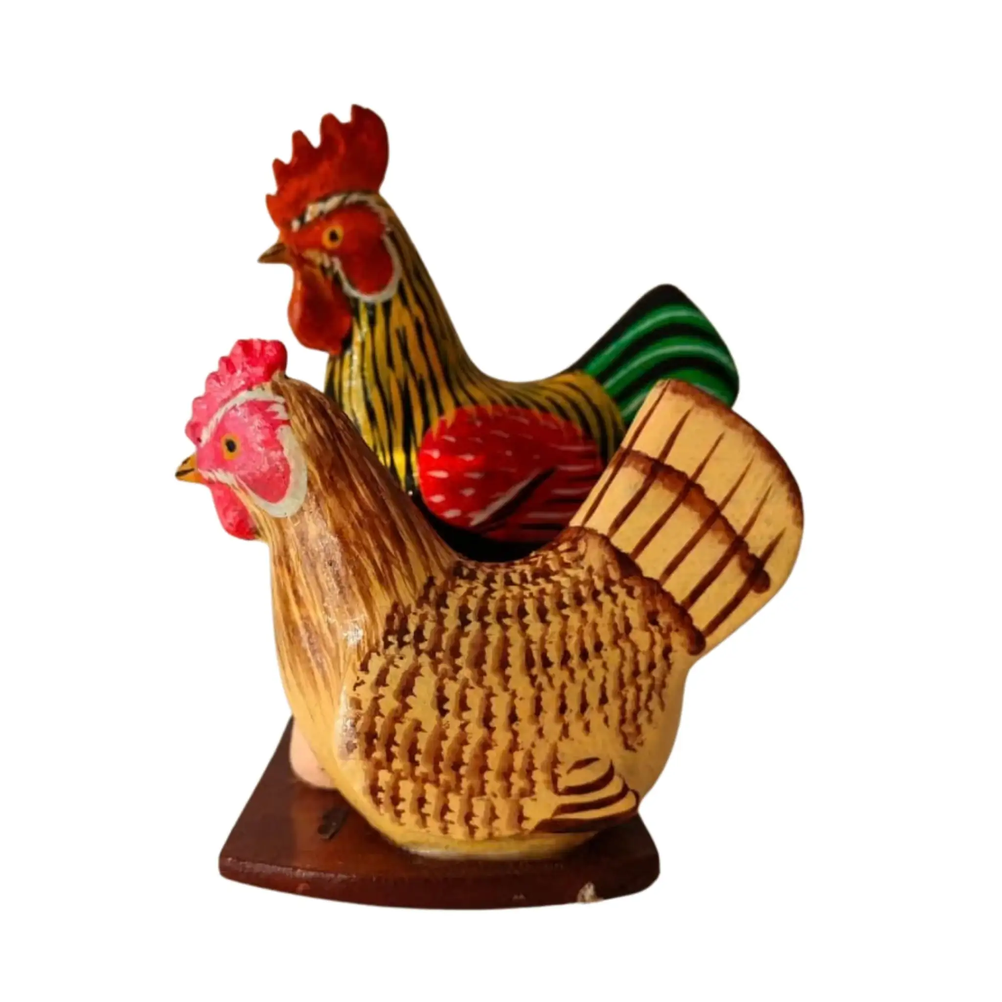 Nirmal Wooden Rooster Family Toy - Image 3