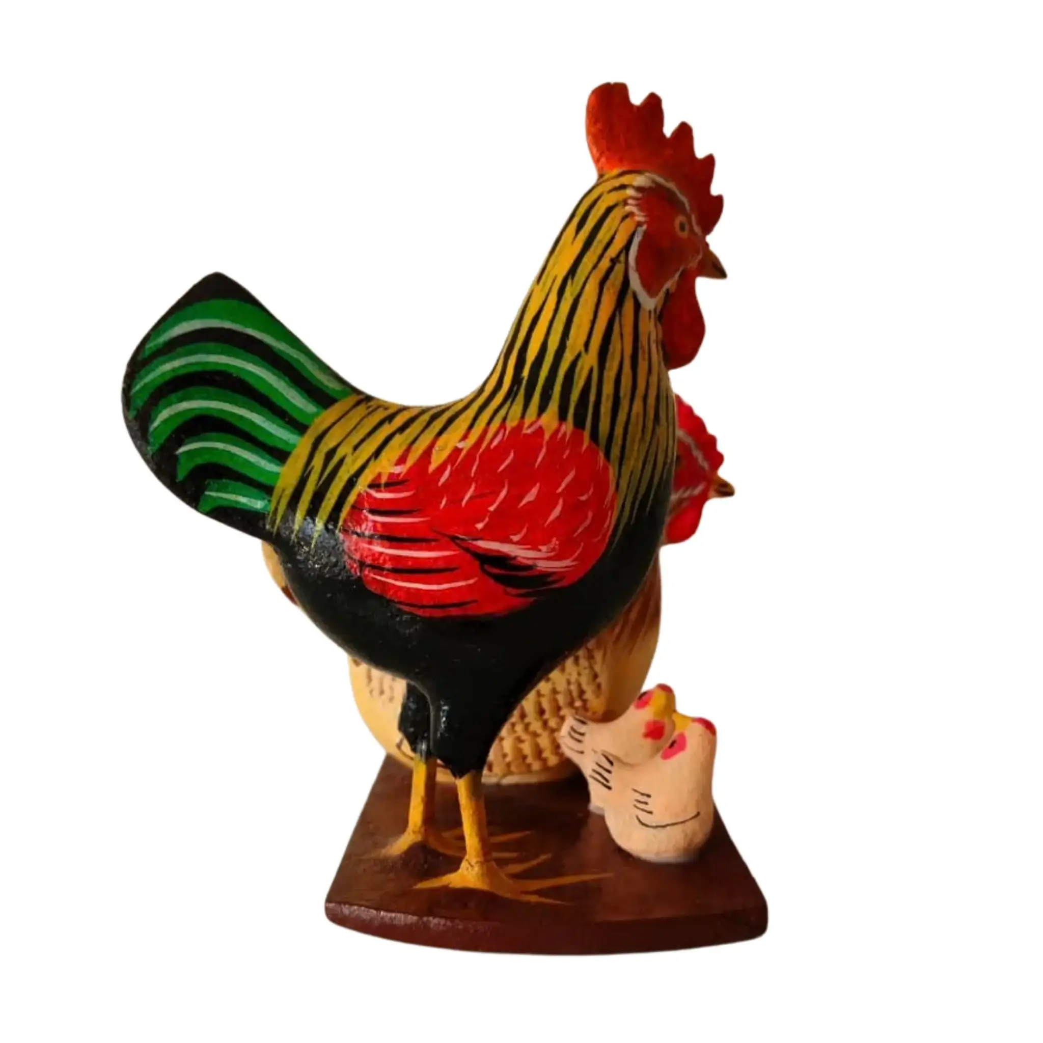 Nirmal Wooden Rooster Family Toy - Image 5
