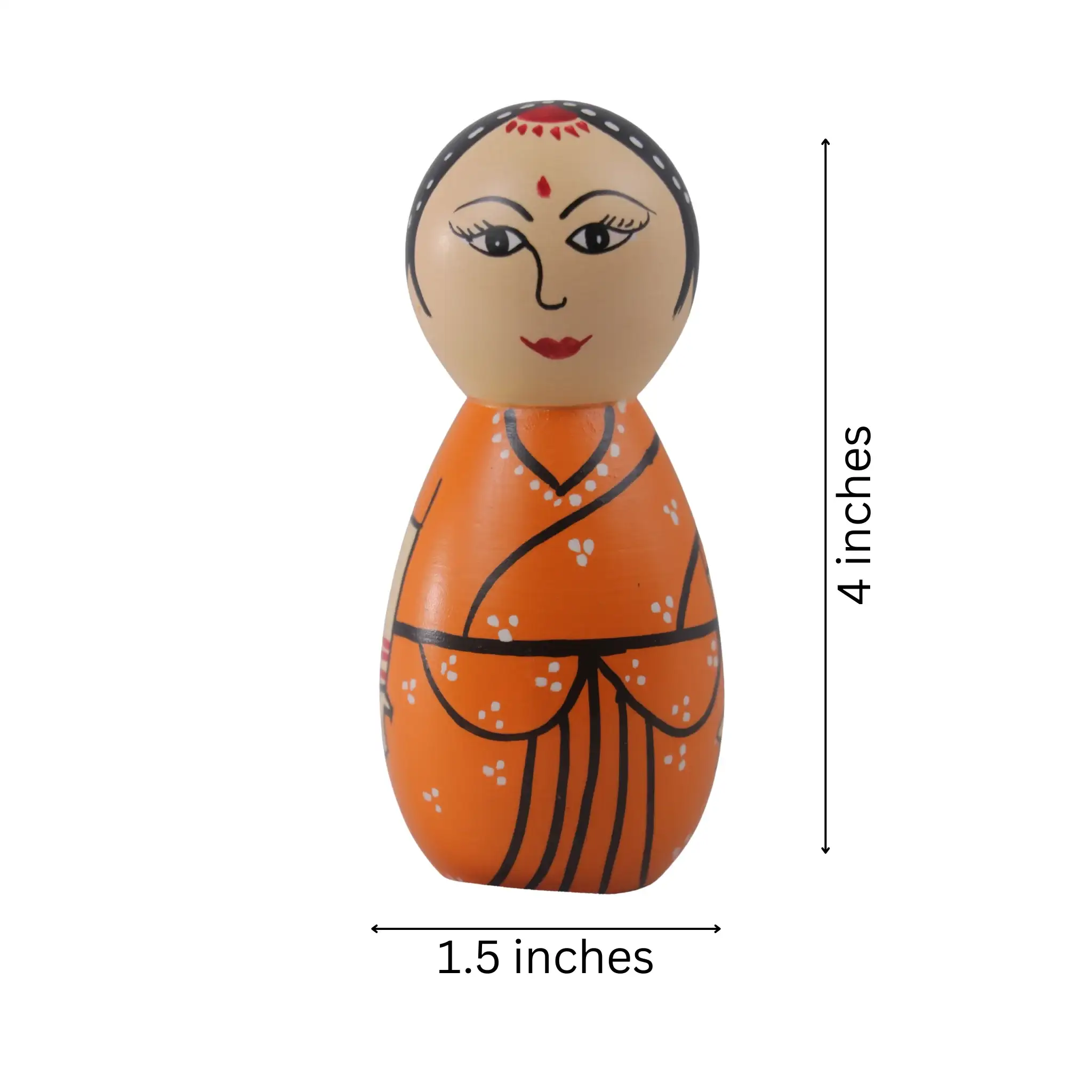 Authentic Hand-Painted Traditional Women Doll – Safe & Colorful - Image 7