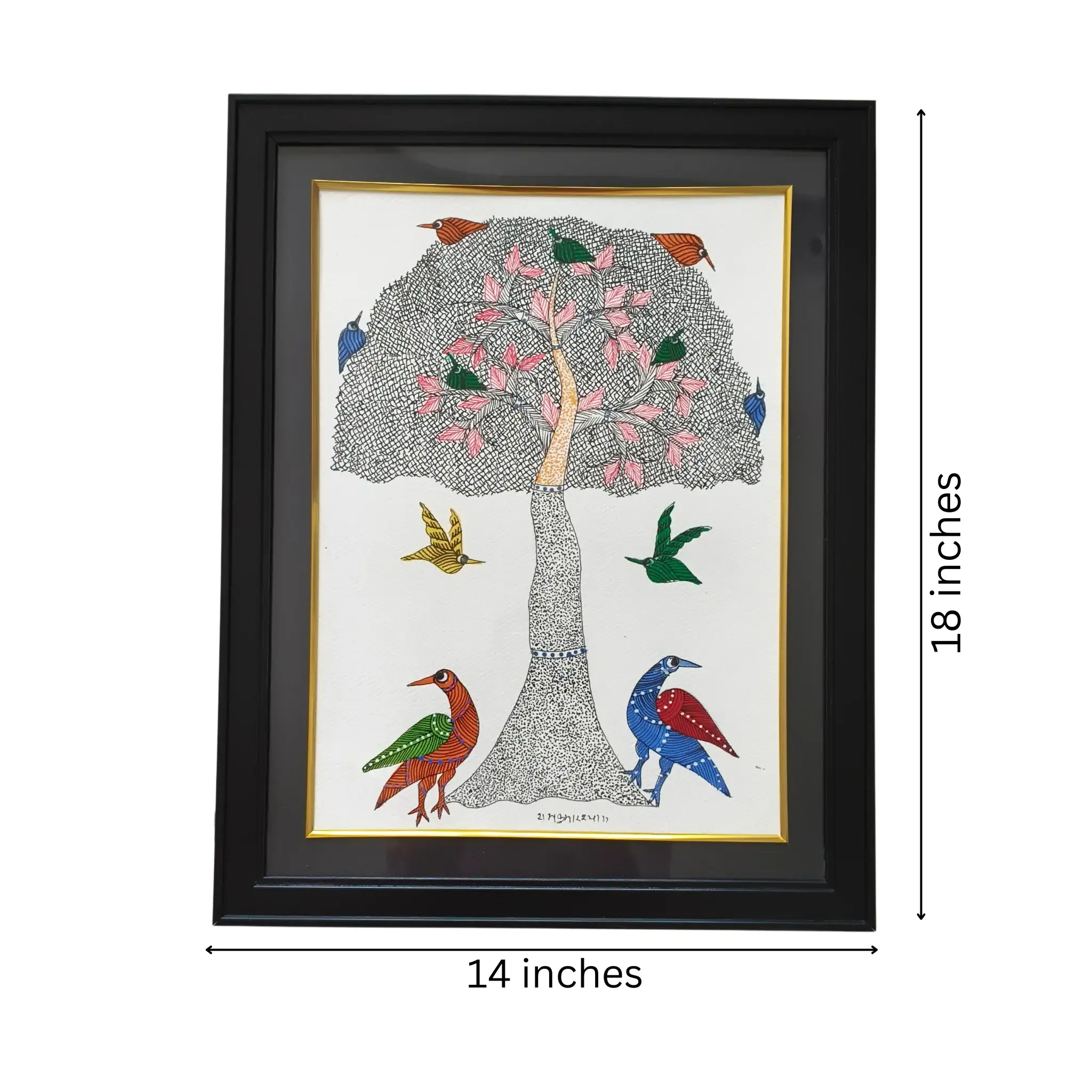 The Cosmic Tree Tribal Expression Gond Painting - Image 3
