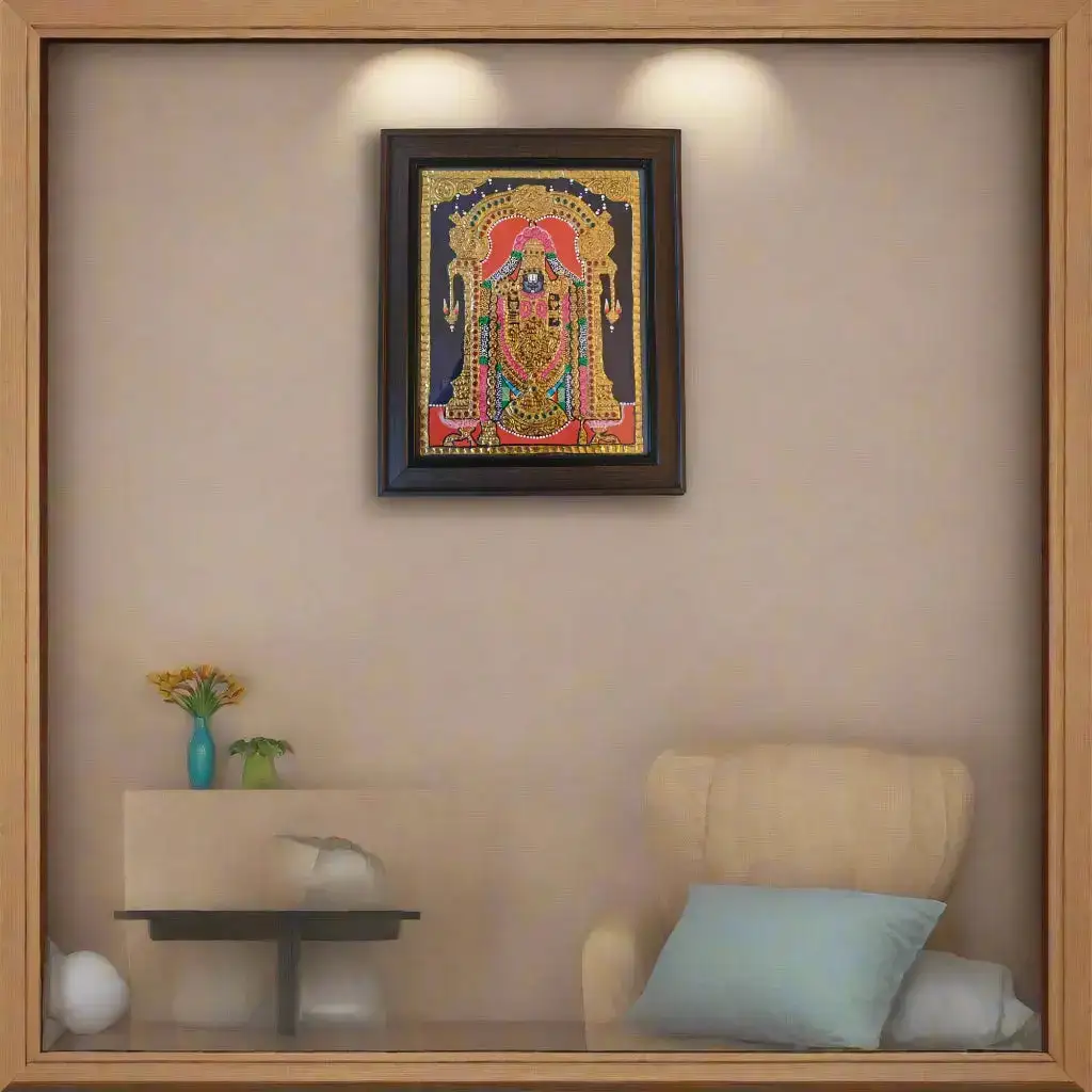 Glorious Venkateshwara Swamy Thanjavur Painting - Image 4