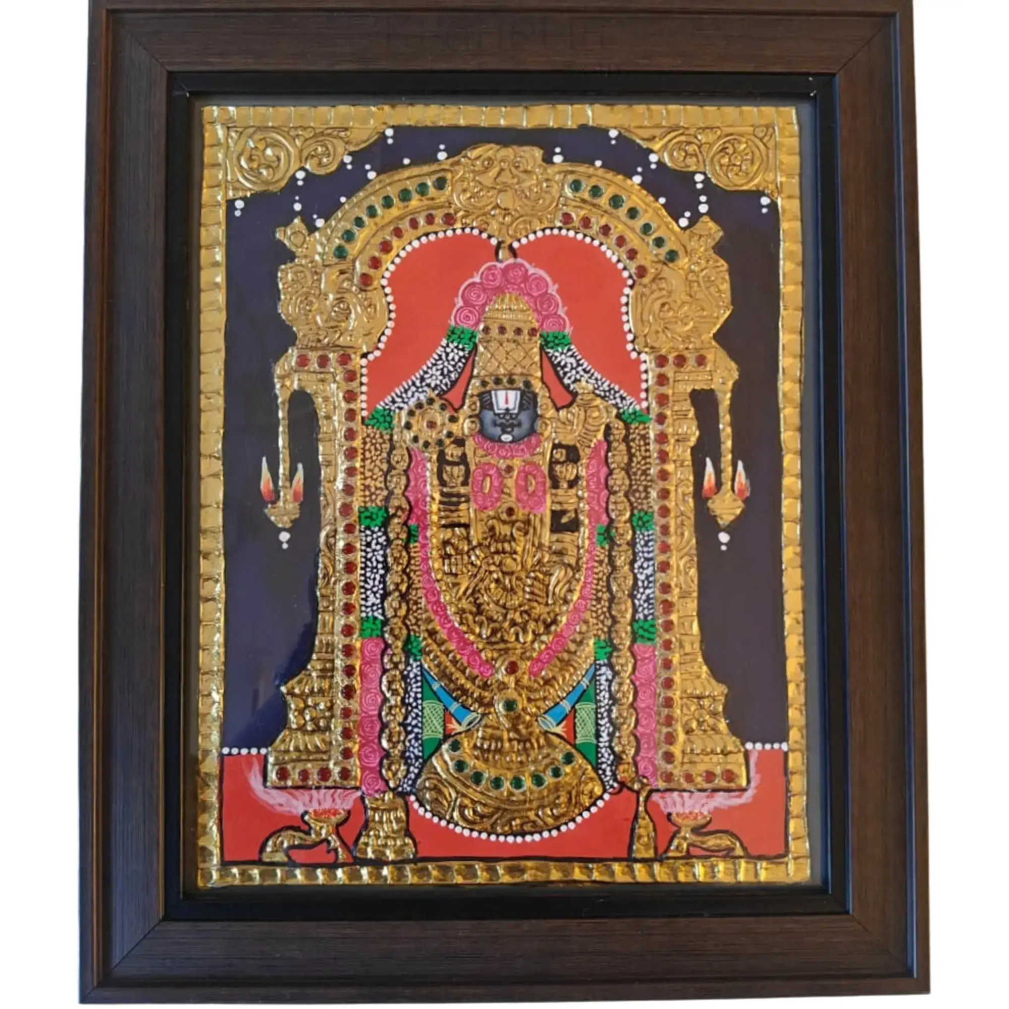 Glorious Venkateshwara Swamy Thanjavur Painting - Image 5